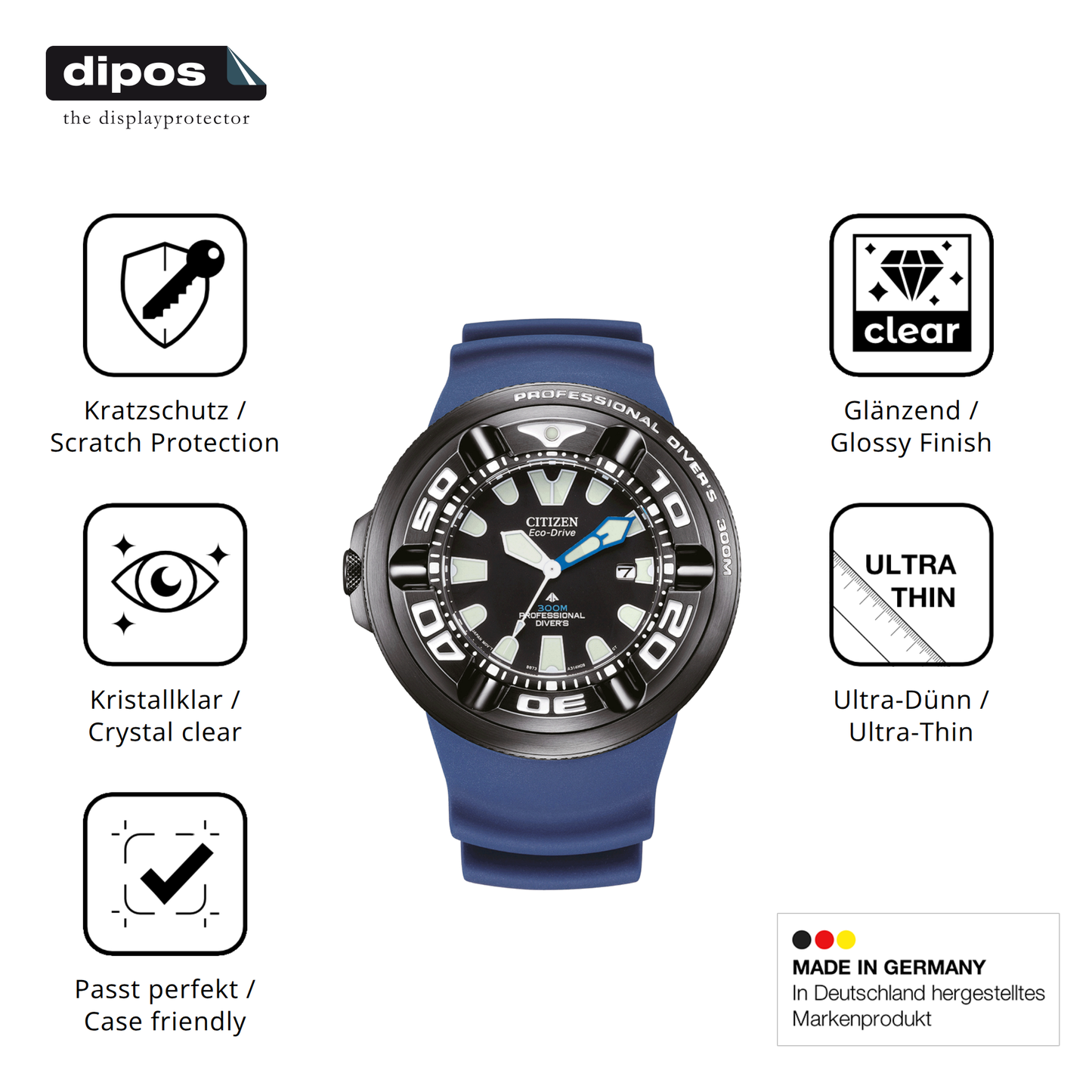 Displayschutz hergestellt in Deutschland, höchste Qualität made in Germany