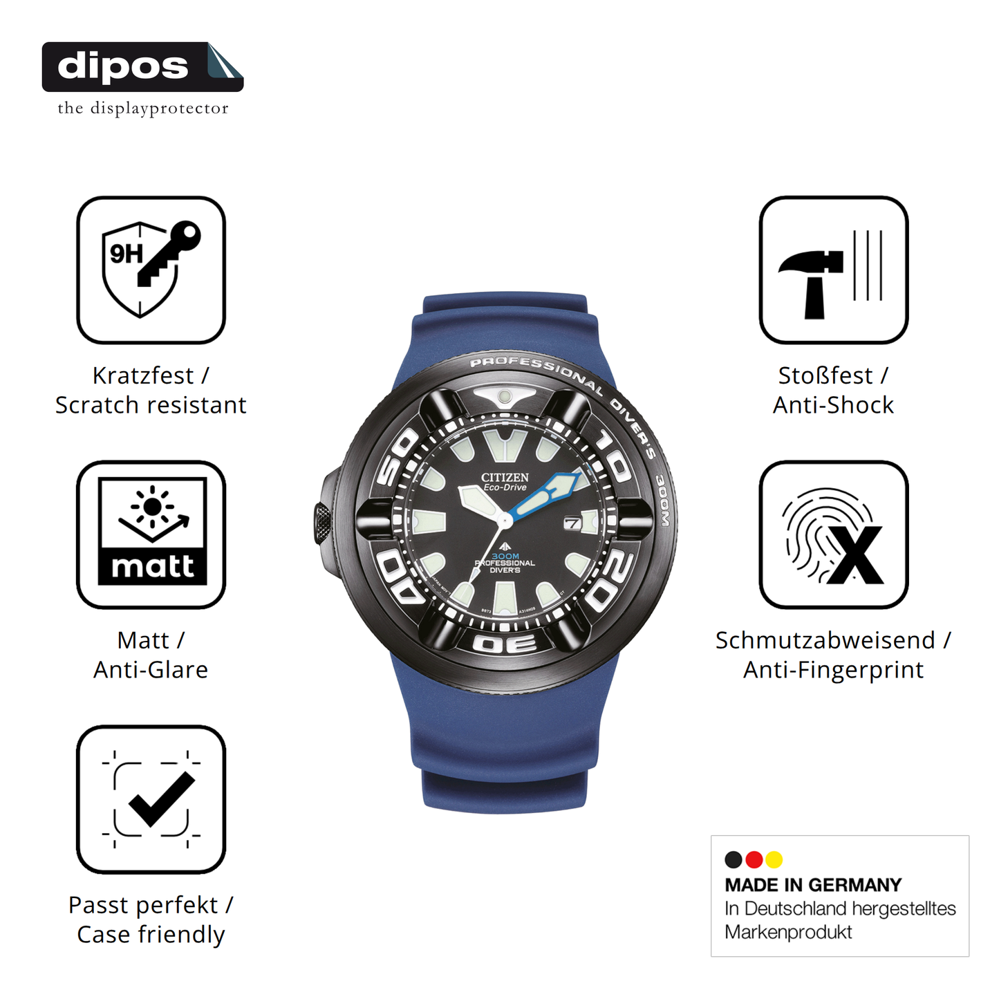 Displayschutz hergestellt in Deutschland, höchste Qualität made in Germany