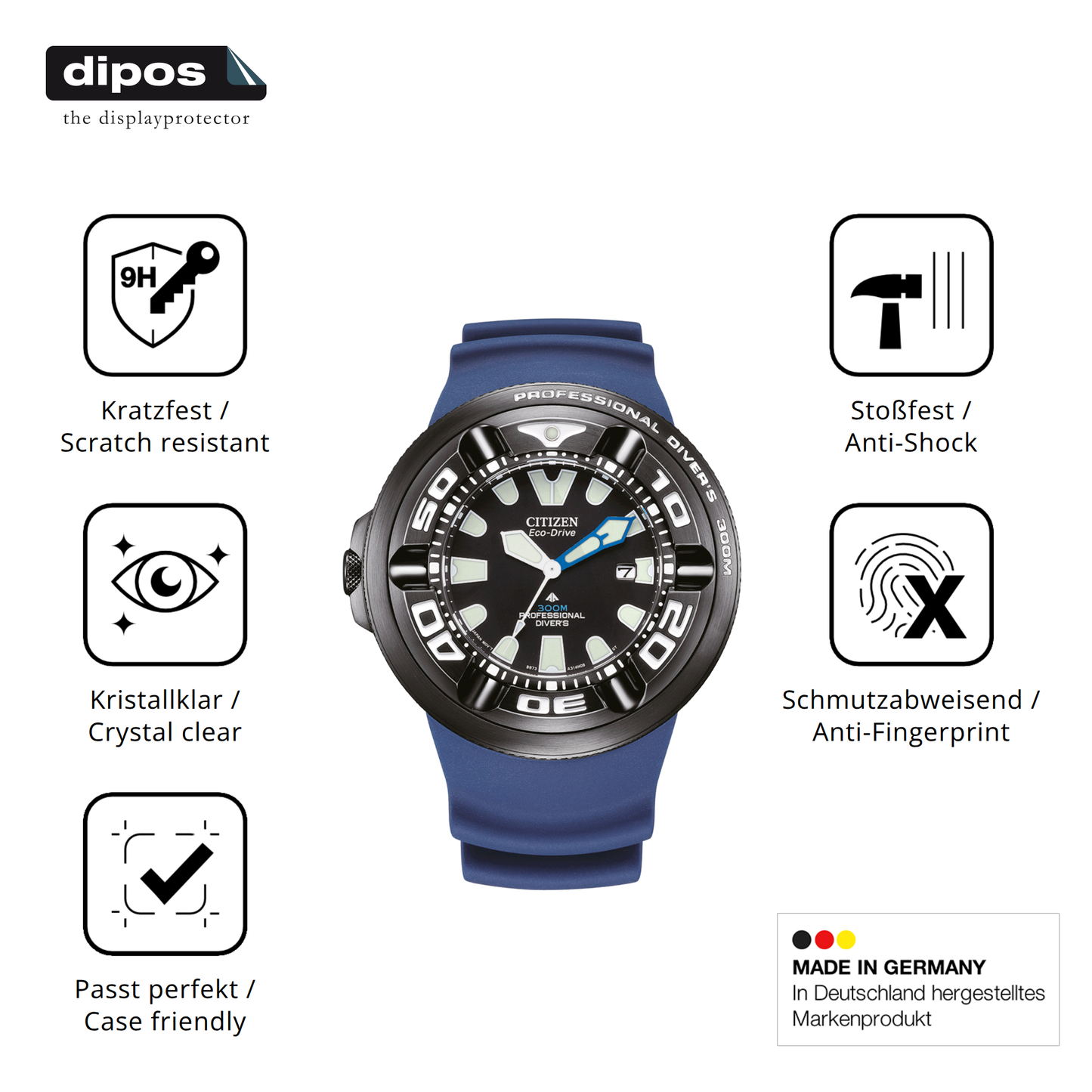 Displayschutz hergestellt in Deutschland, höchste Qualität made in Germany