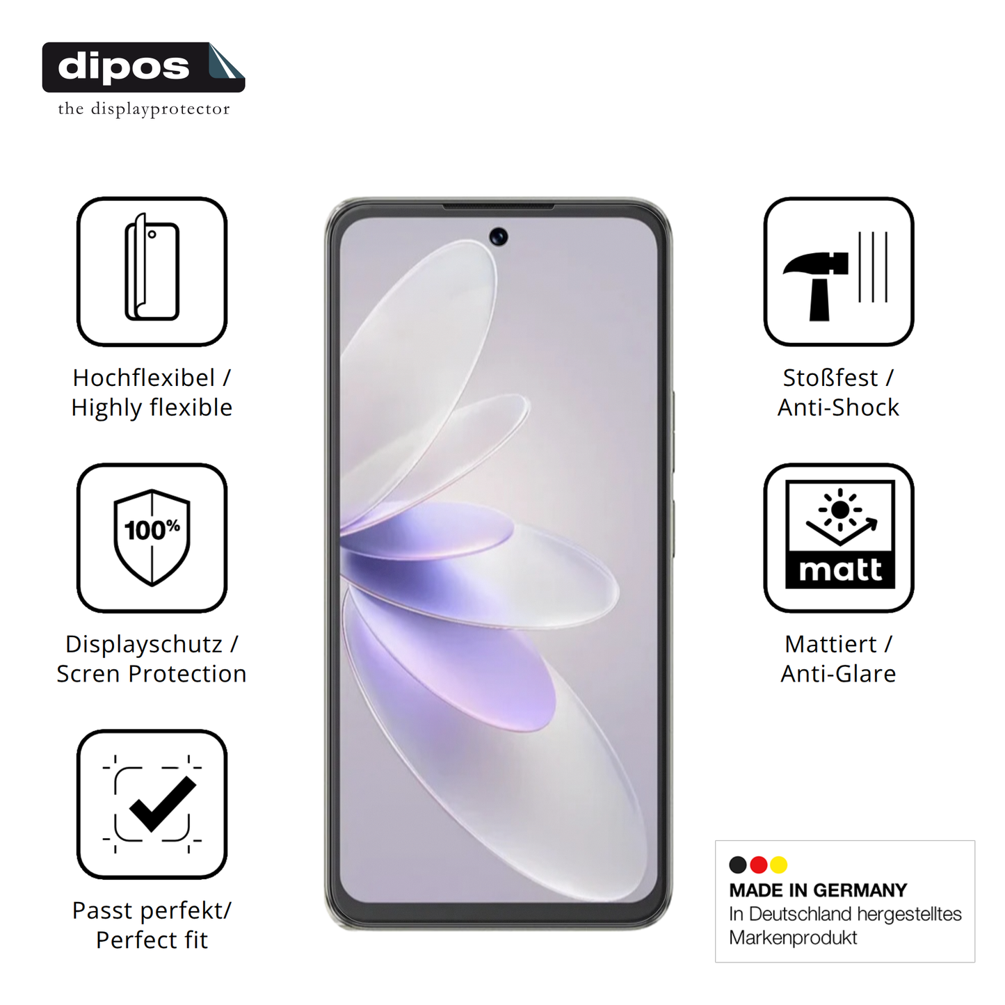 Displayschutz hergestellt in Deutschland, höchste Qualität made in Germany