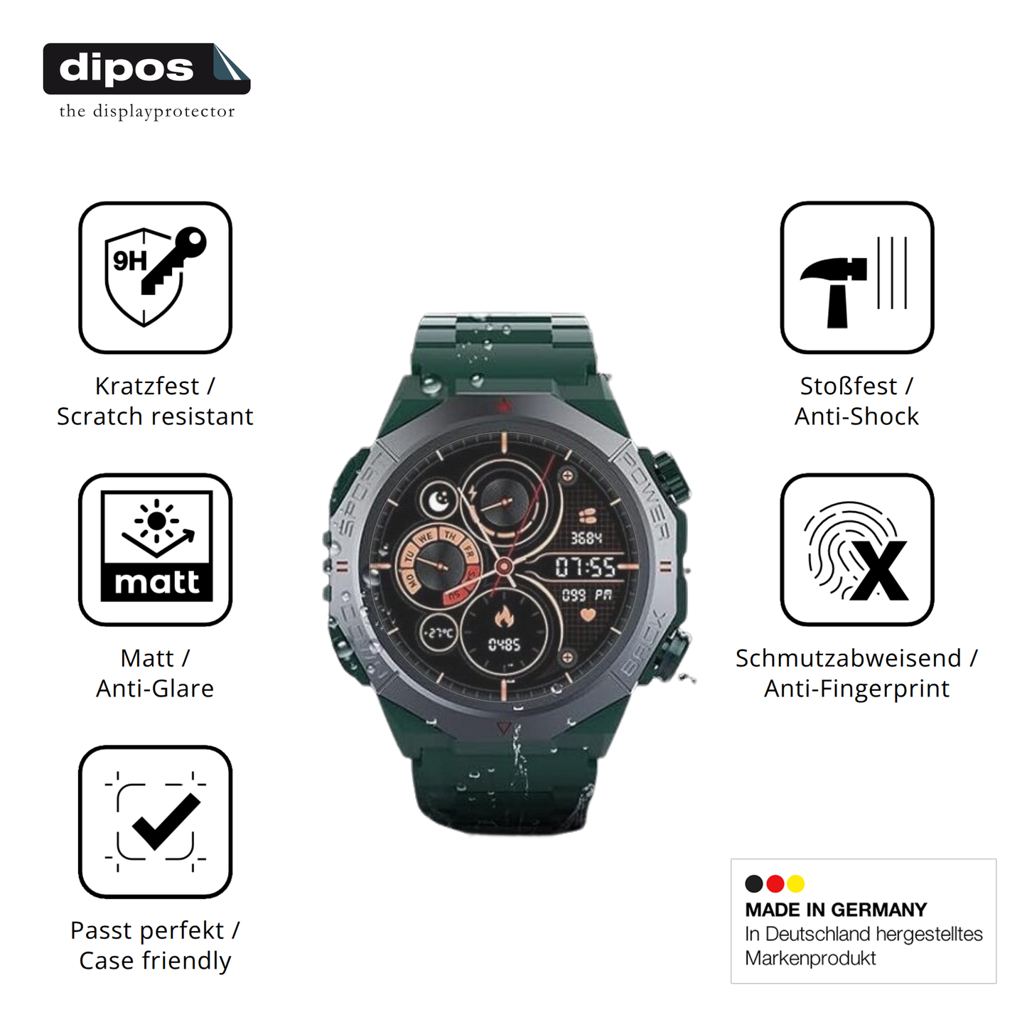 Displayschutz hergestellt in Deutschland, höchste Qualität made in Germany