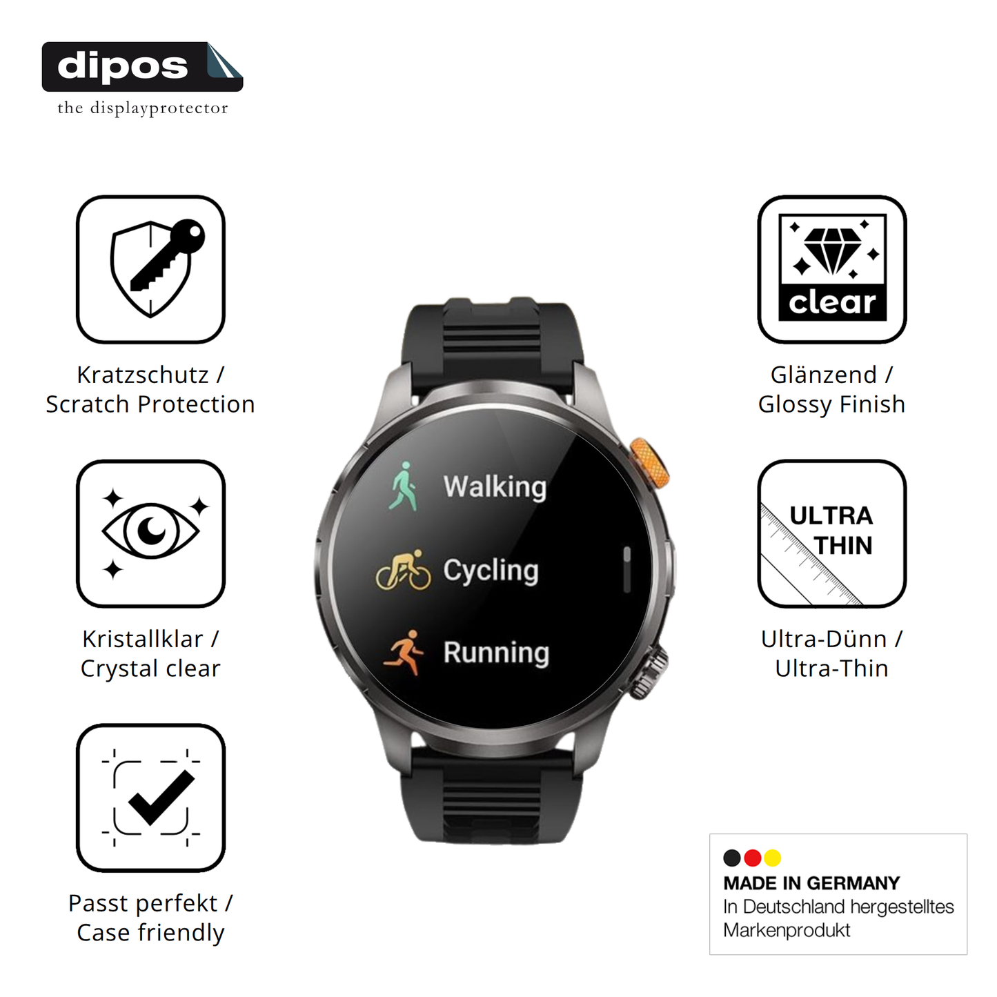 6x Schutzfolie klar für Dekelife AK90 1.91 Zoll Display-Schutzfolie