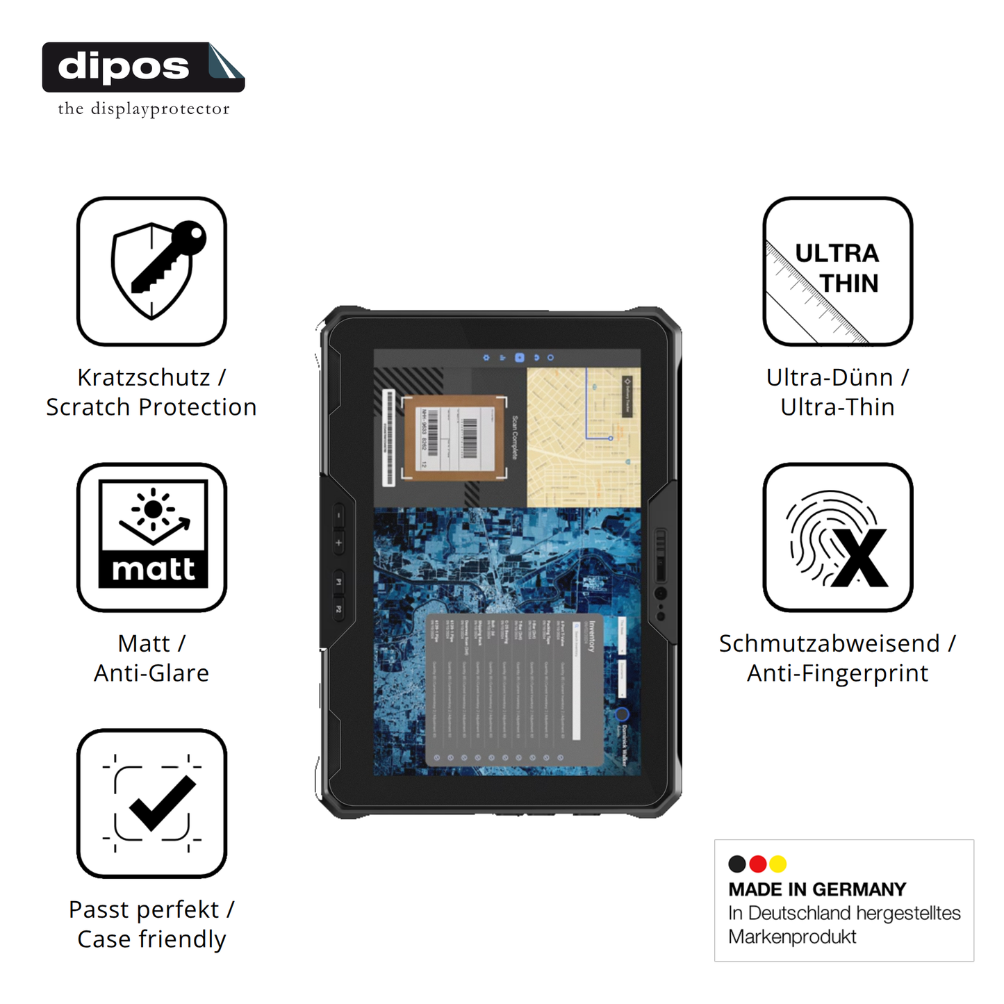 2x Schutzfolie matt für Dell Latitude 7030 Rugged Display-Schutzfolie