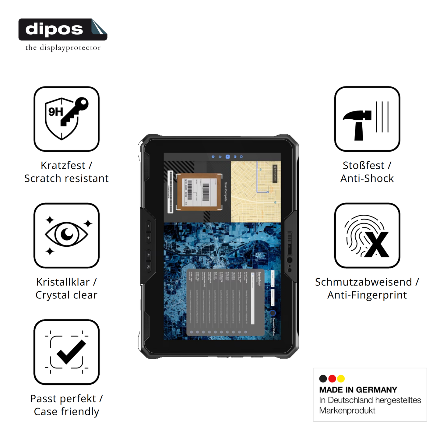 2x 9H Schutzfolie für Dell Latitude 7030 Rugged Panzerfolie