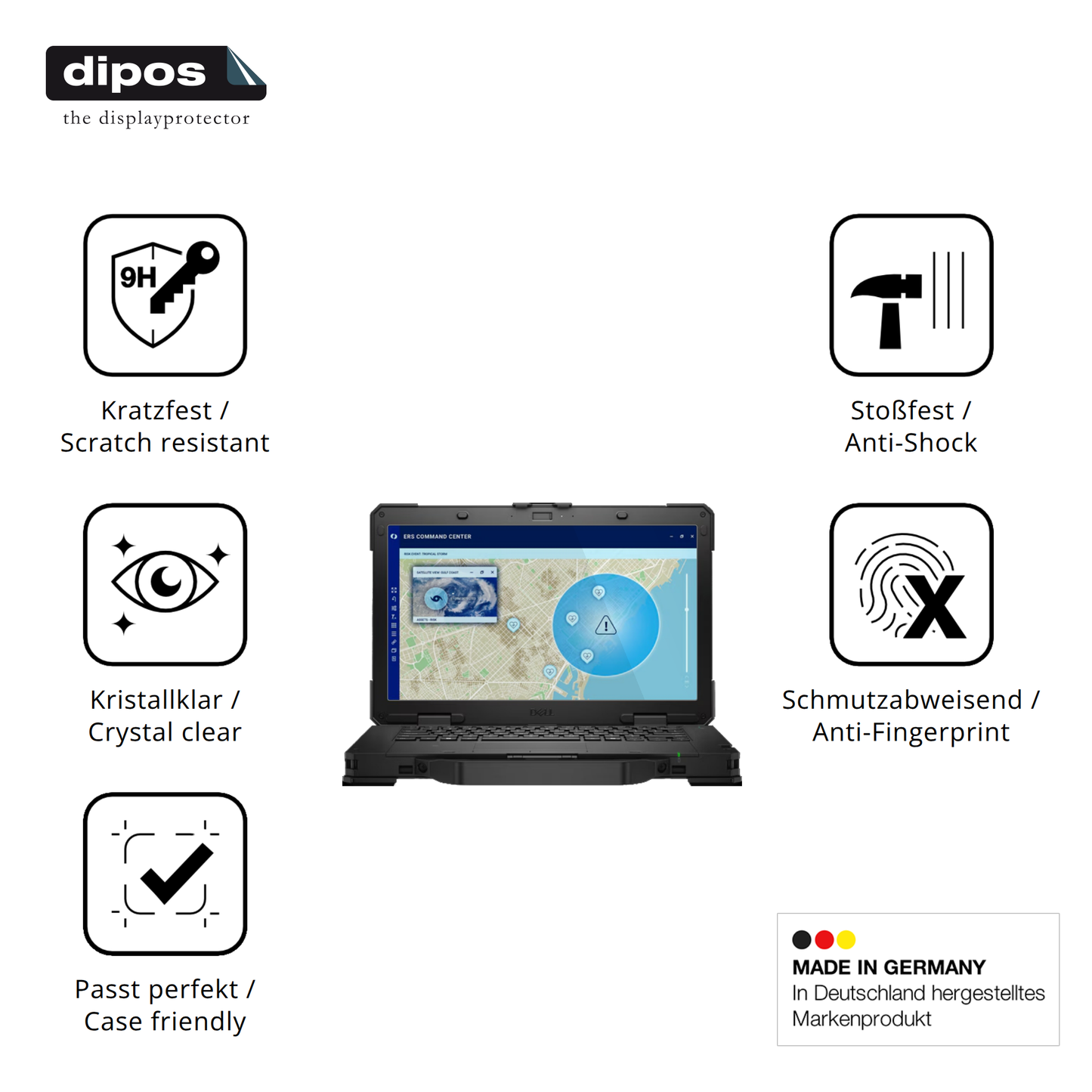 Displayschutz hergestellt in Deutschland, höchste Qualität made in Germany