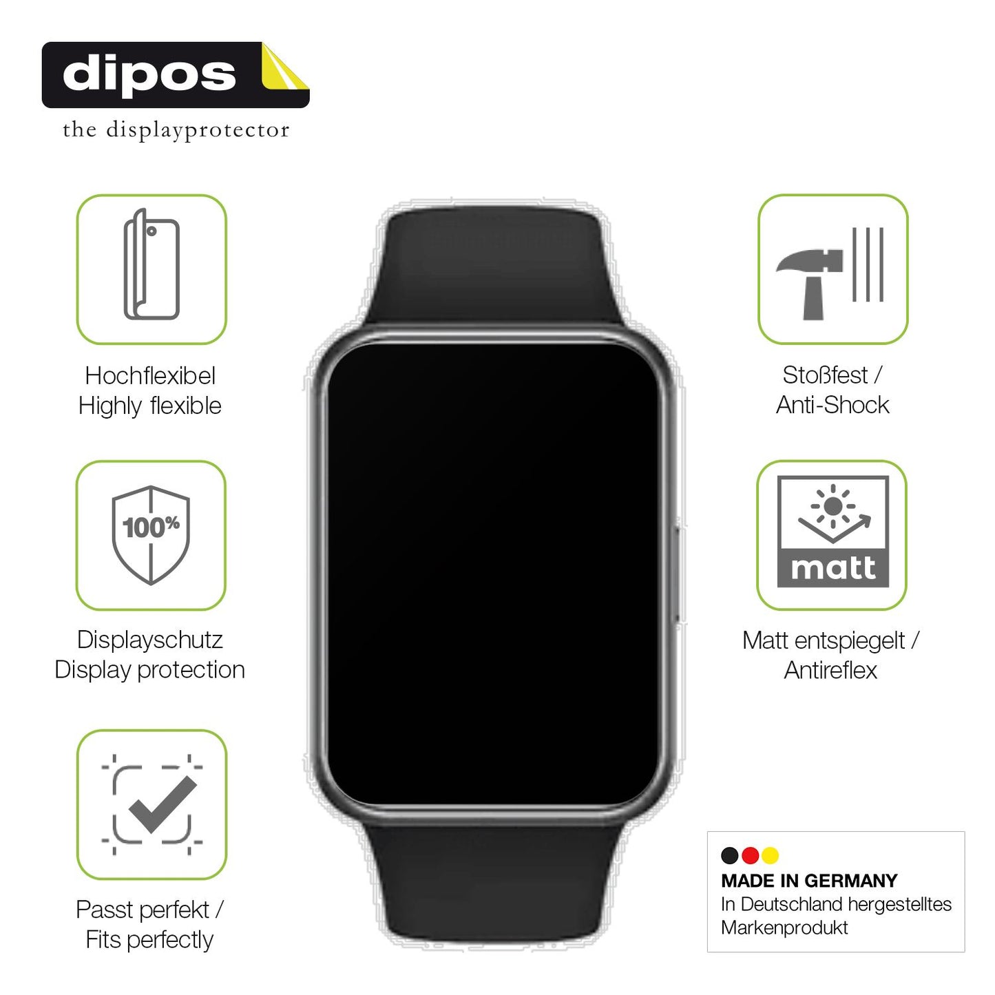 dipos FLEX 2x Matte Screen Protector for Huawei Watch Fit 2