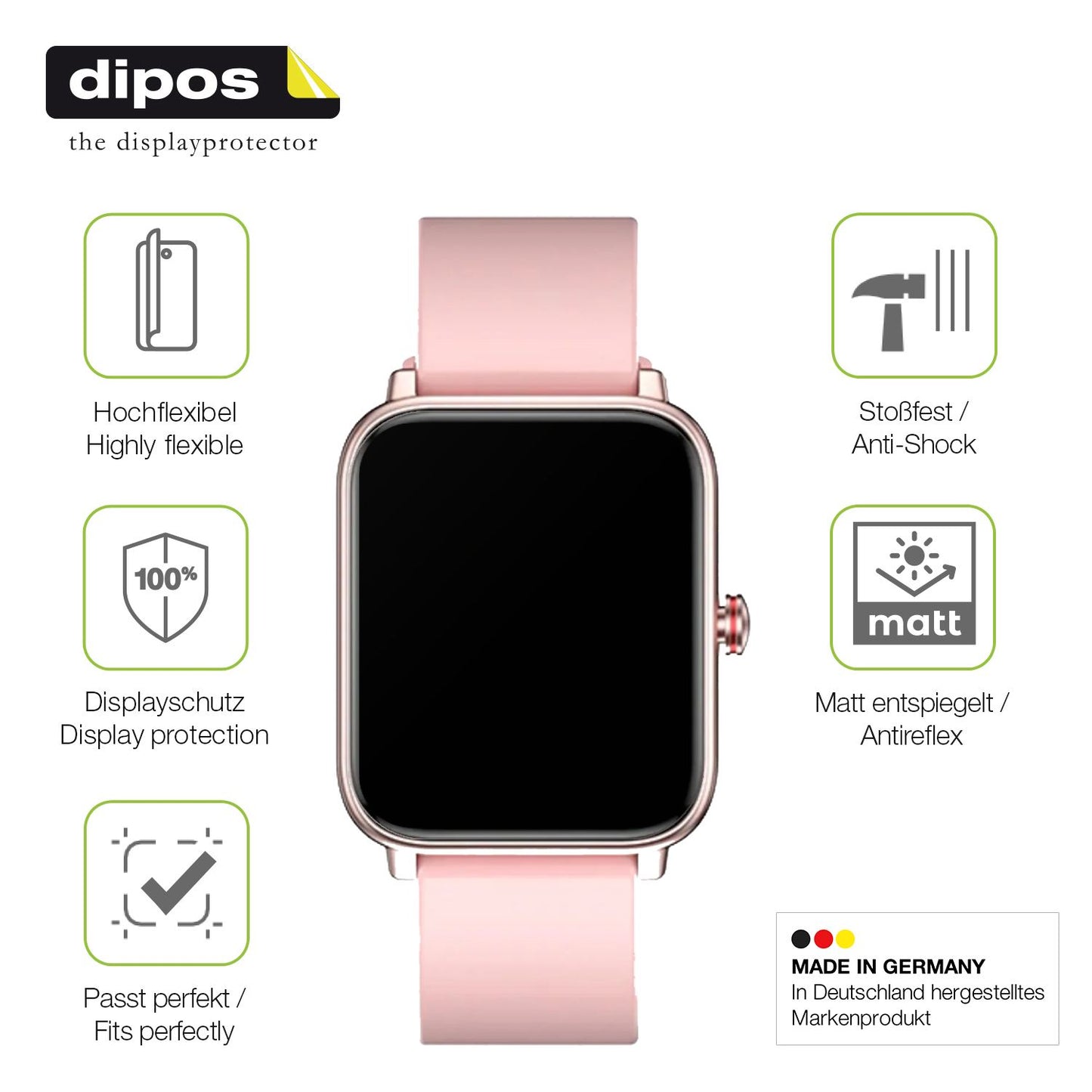 dipos FLEX 2x Matte Screen Protector for Fireboltt Ninja Pro Max