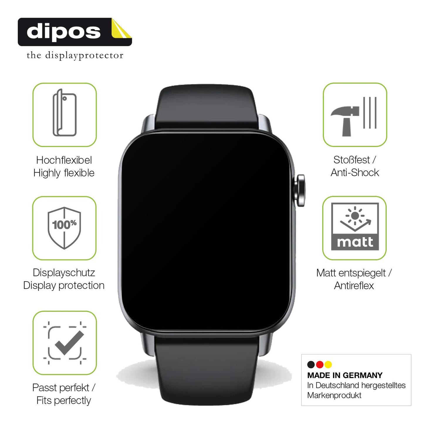 2x Full Cover matte Film for Gard Pro Health Smartwatch 2+ Screen Protector