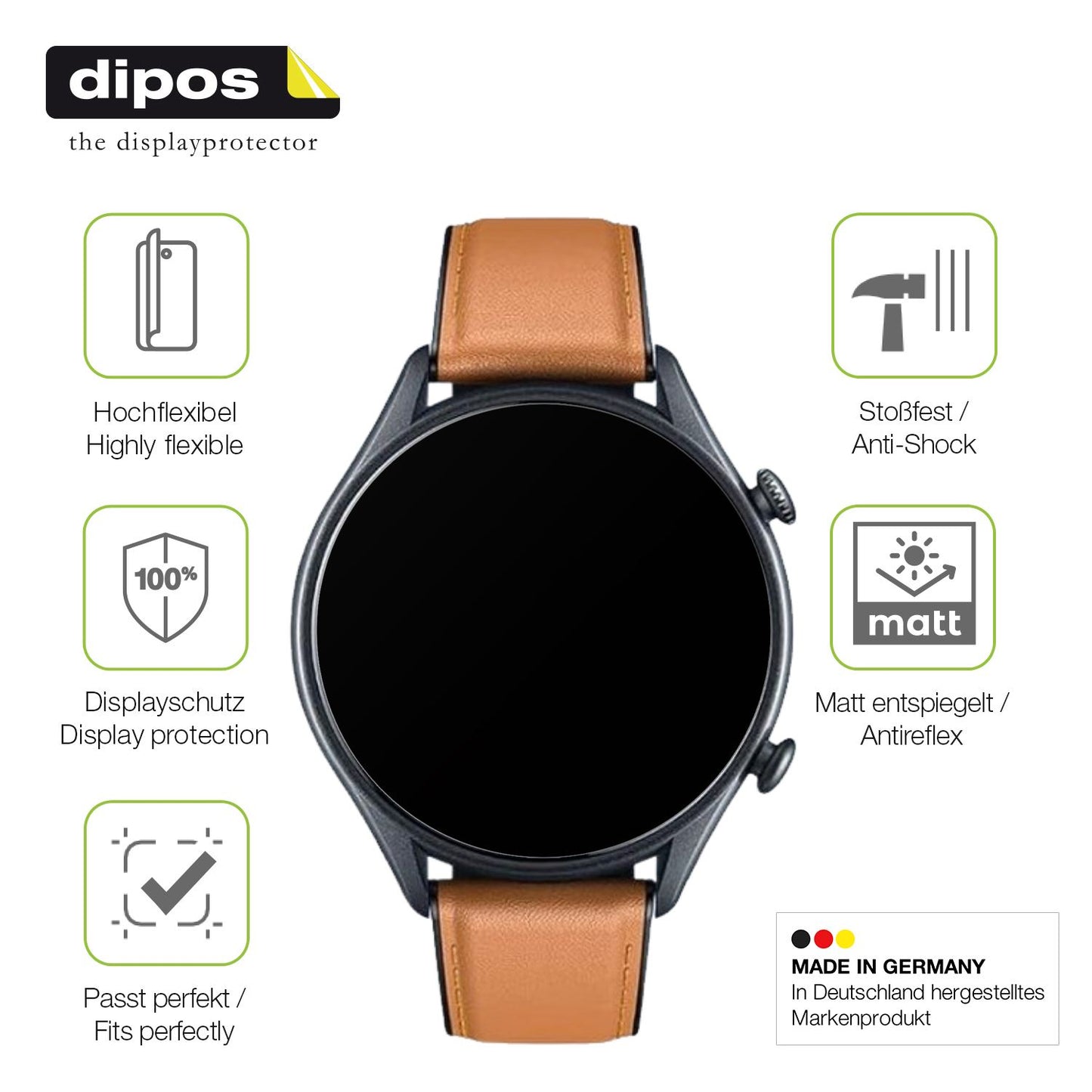 2x Full Cover matte Film for Motsfit Smartwatch 1.56 Zoll Screen Protector