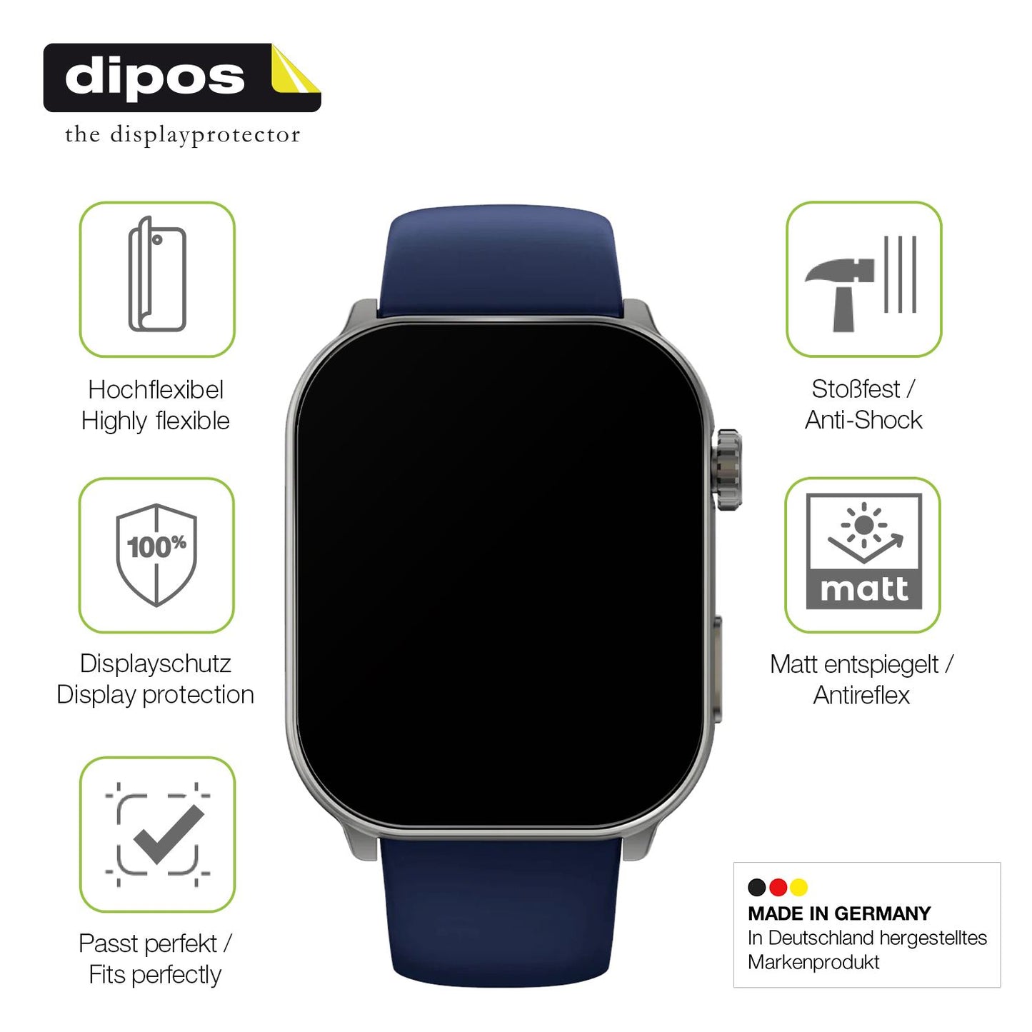 2x Full Cover matte Film for GARD PRO Health Smartwatch 3 41mm Screen Protector