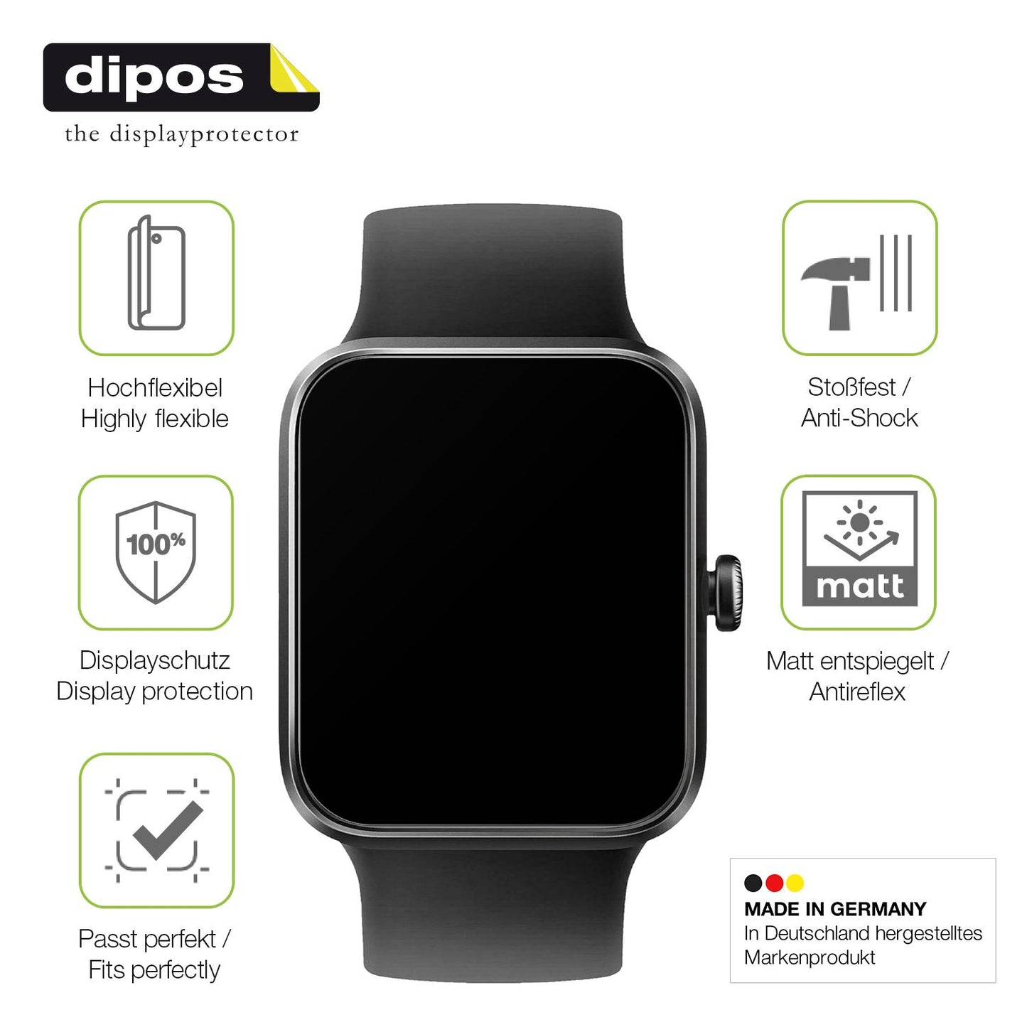 2x Full Cover matte Film for Vagary by Citizien Smartwatch 1,5 Zoll Screen