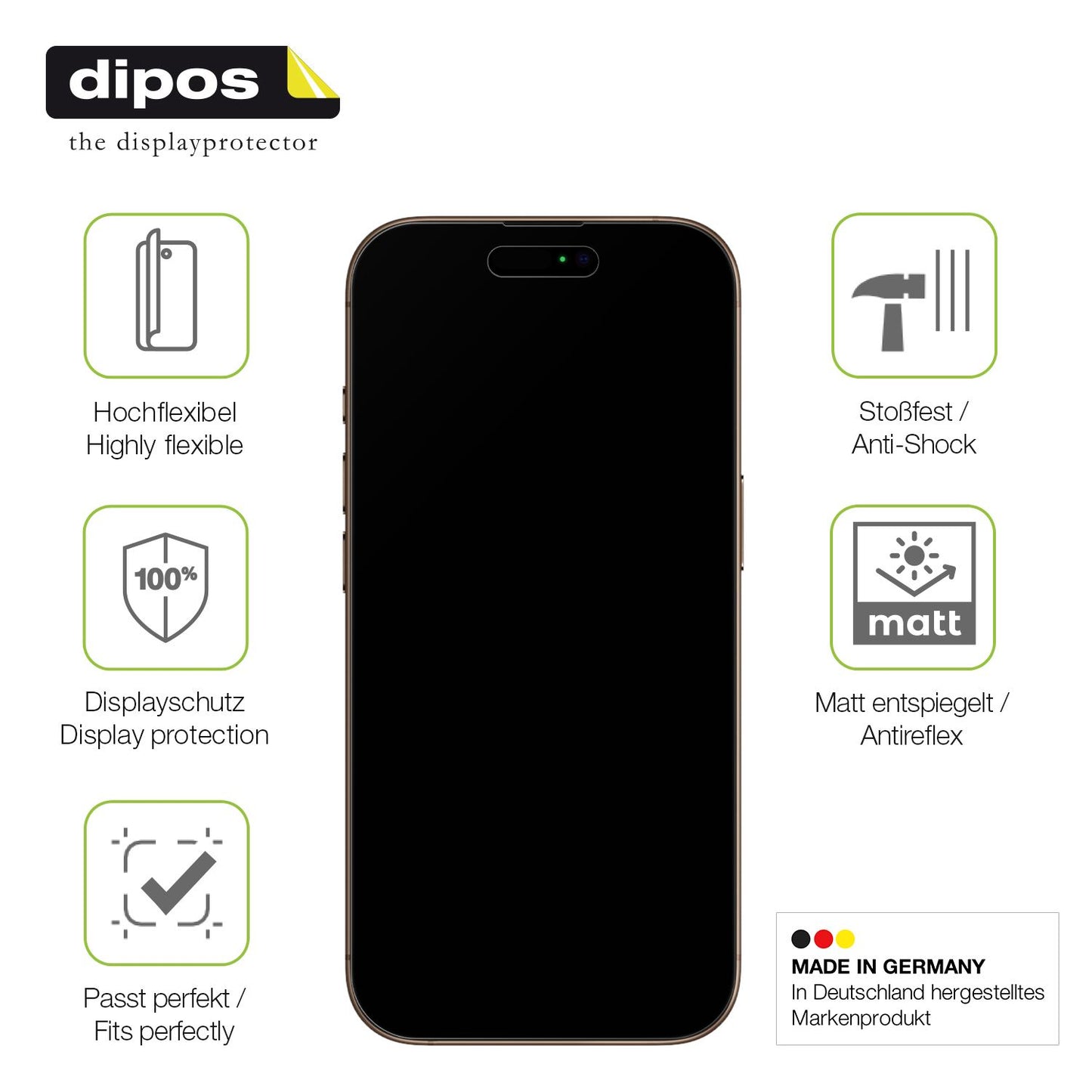 2x Full Cover matte Film for Apple iPhone 16 Pro Max Screen Protector Anti-Shock