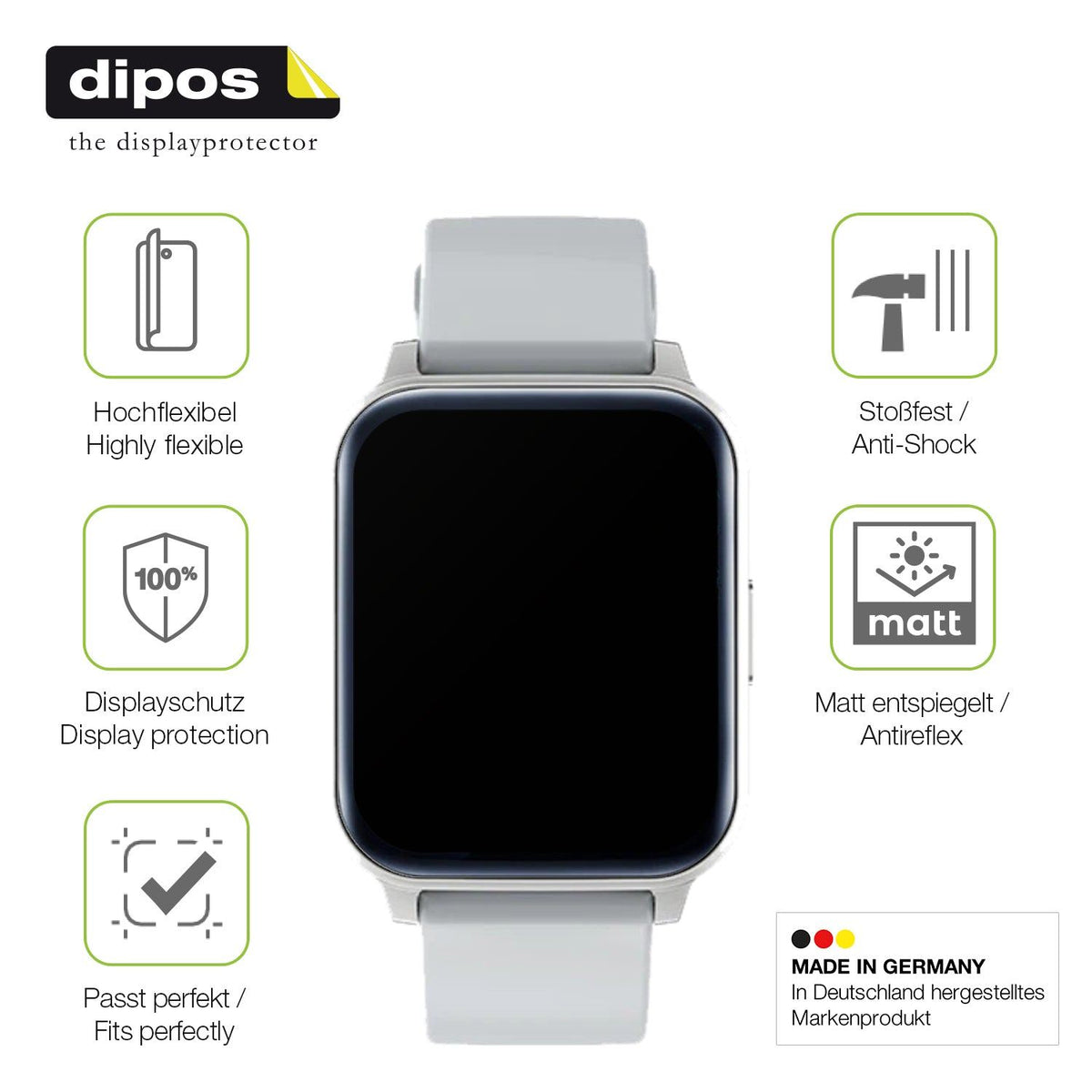 dipos FLEX 2x Matte Screen Protector for Fireboltt Ninja 3