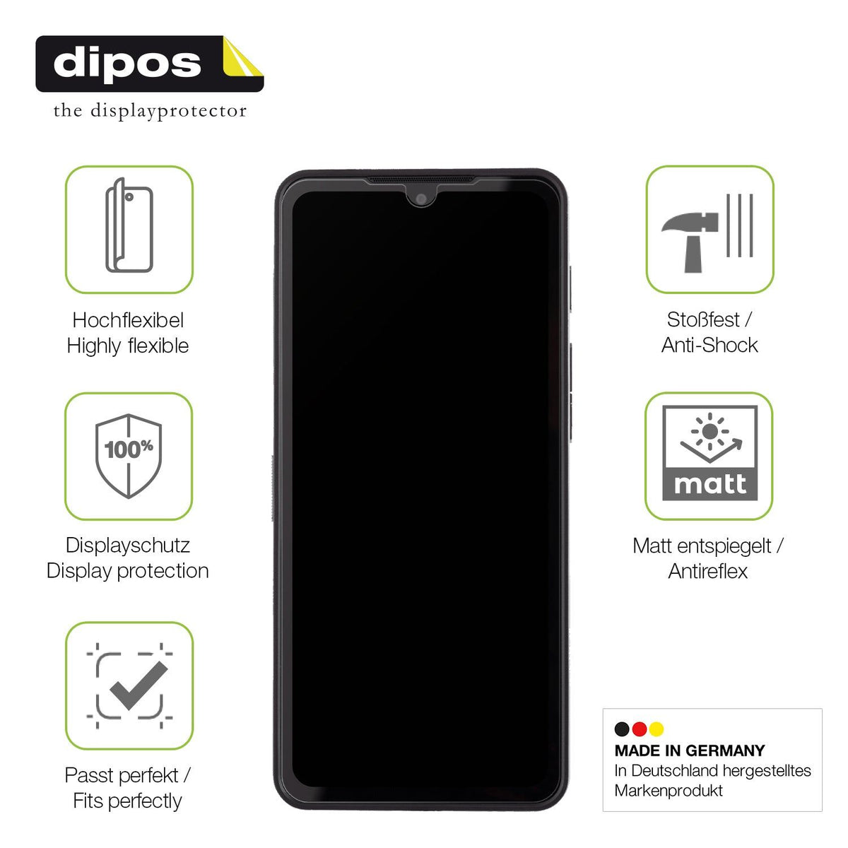 dipos FLEX 2x Matte Screen Protector for Cat S75