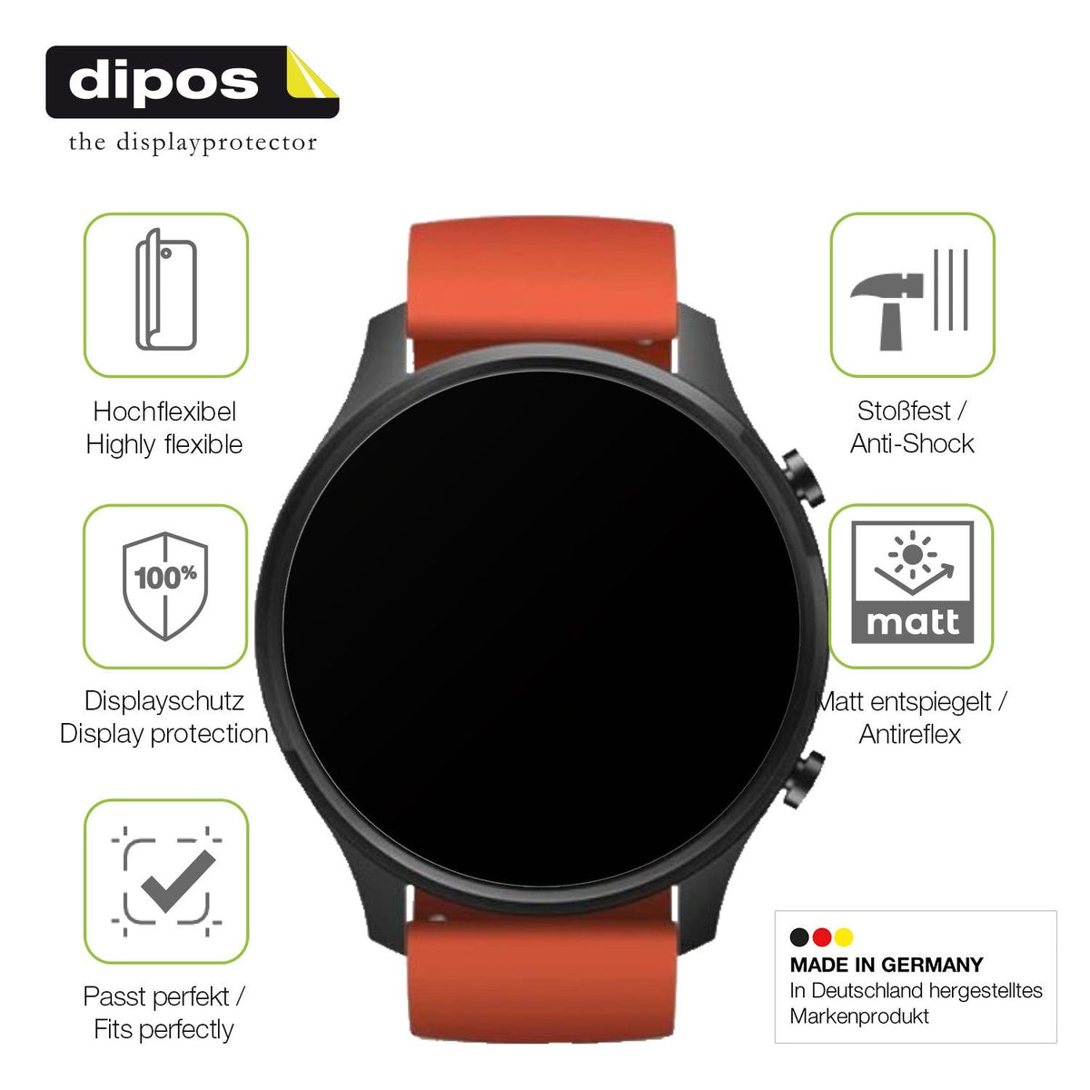 dipos FLEX 2x Matte Screen Protector for Xiaomi Mi Watch Color