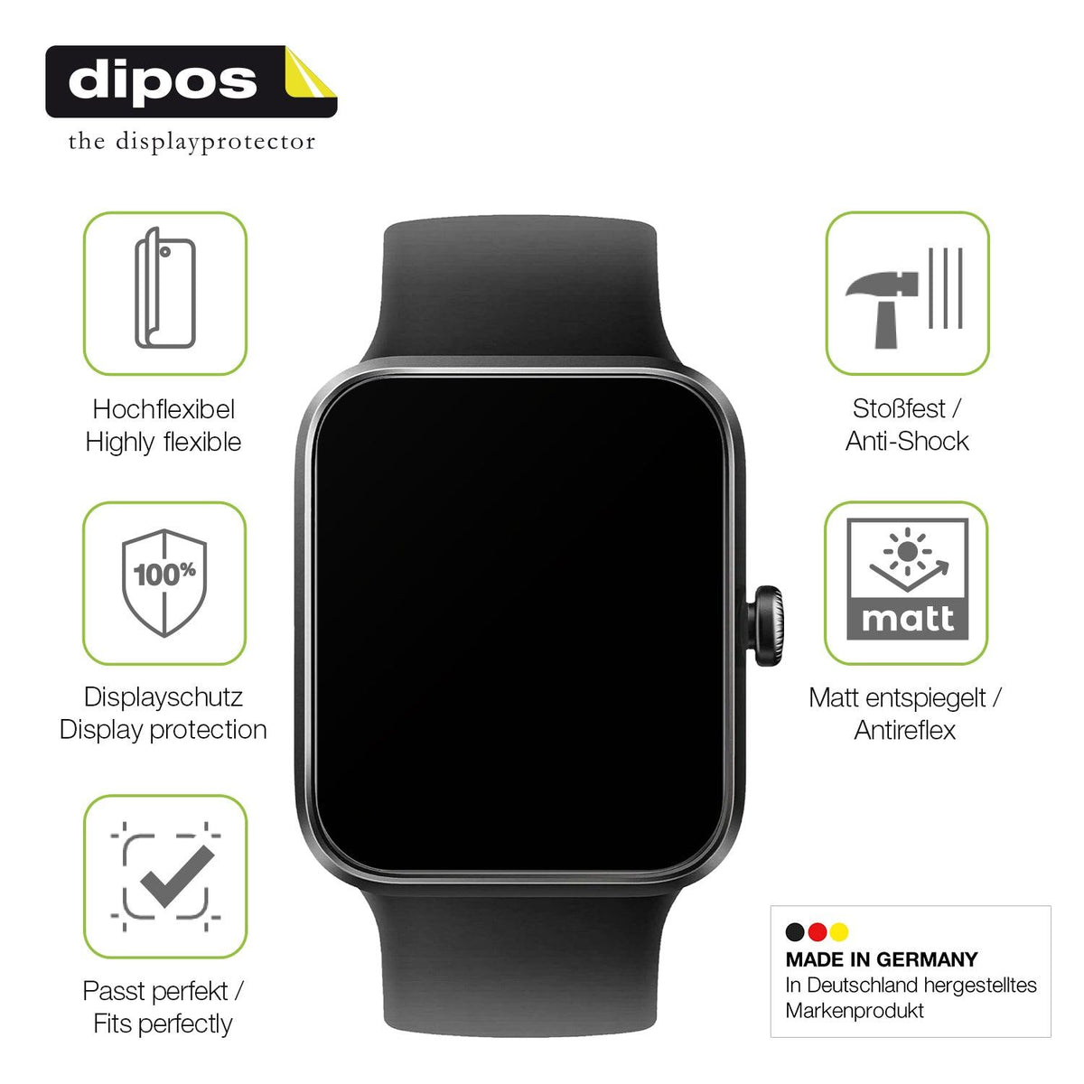 2x Full Cover matte Film for Vagary by Citizien Smartwatch 1,5 Zoll Screen