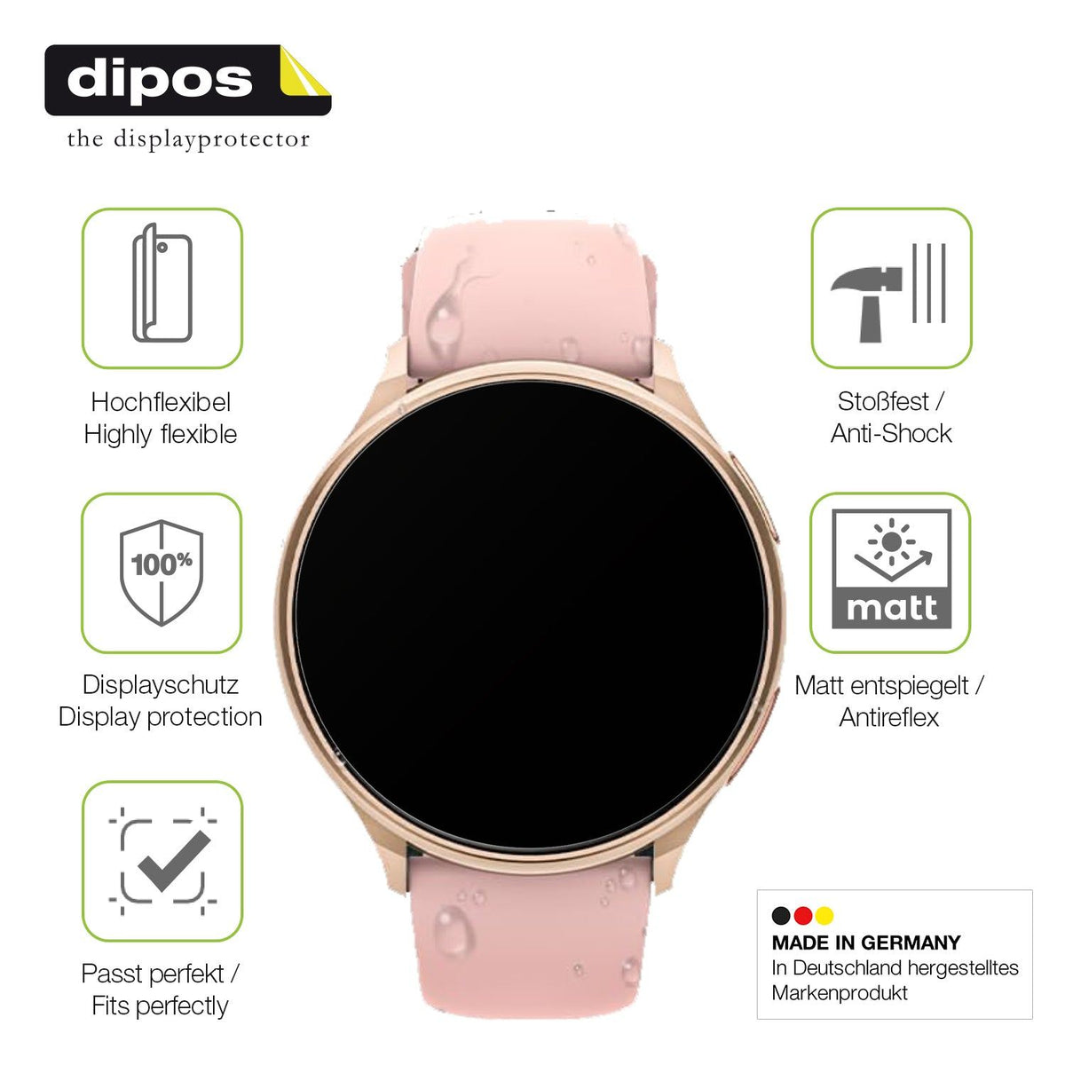 2x Full Cover matte Film for Aimiuvei Smartwatch 1.27 Zoll Screen Protector