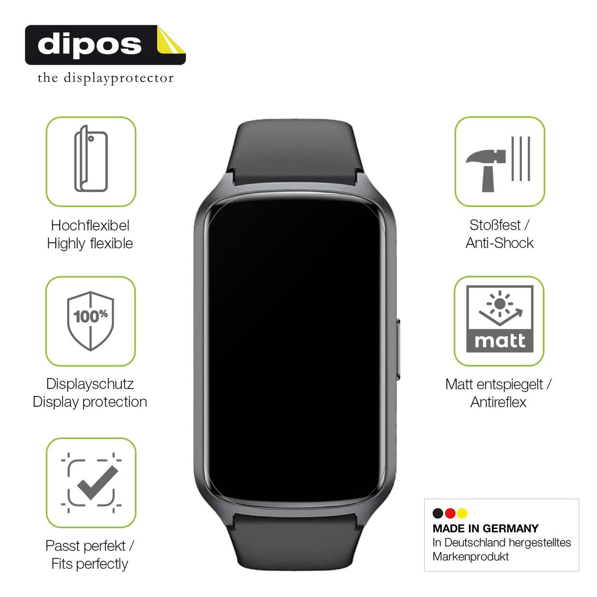 2x Full Cover matte Film for Sanorum Smartwatch 1.47 Zoll Screen Protector