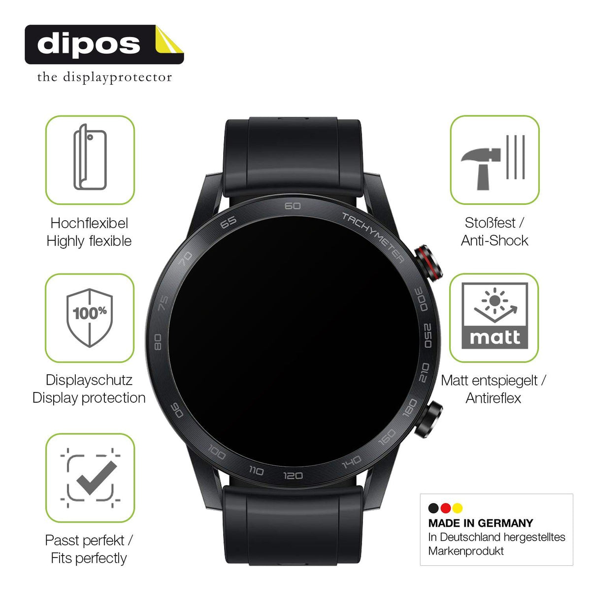 2x Full Cover matte Film for Honor Magic Watch 2 46mm Screen Protector