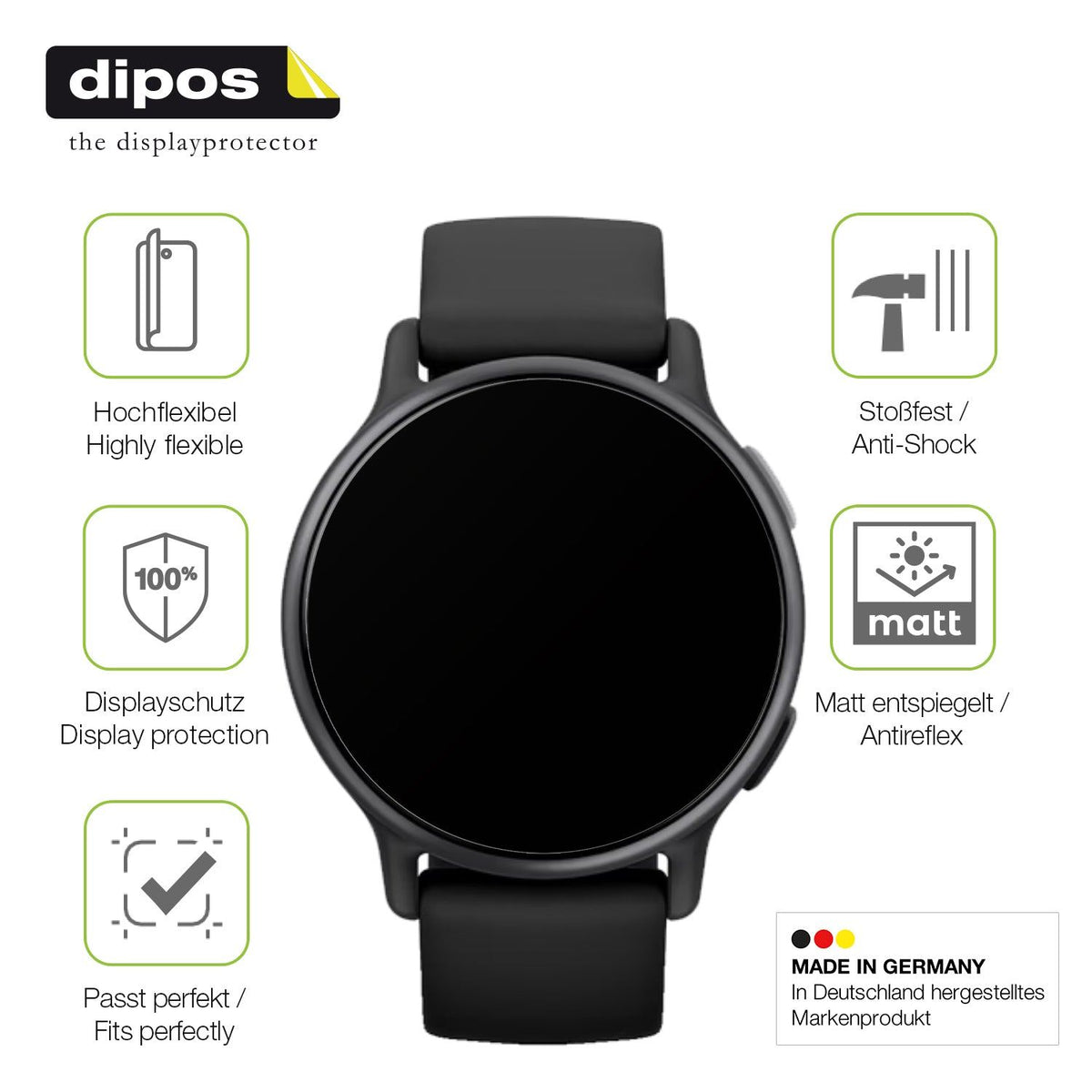 2x Full Cover matte Film for Garmin Vivoactive 5 Screen Protector Anti-Shock