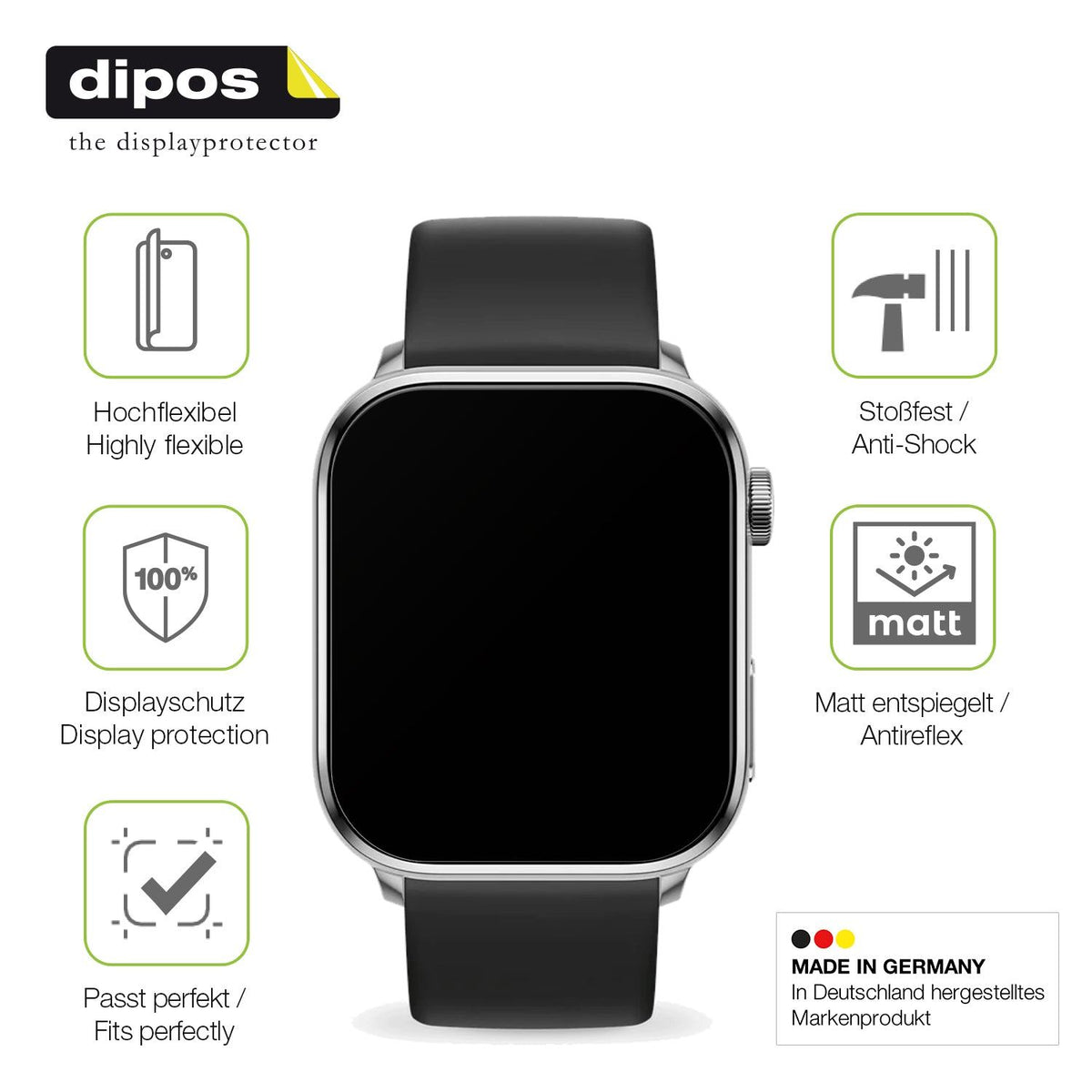 2x Full Cover matte Film for Ice-Watch Smart 3.0 1.78 Zoll Screen Protector