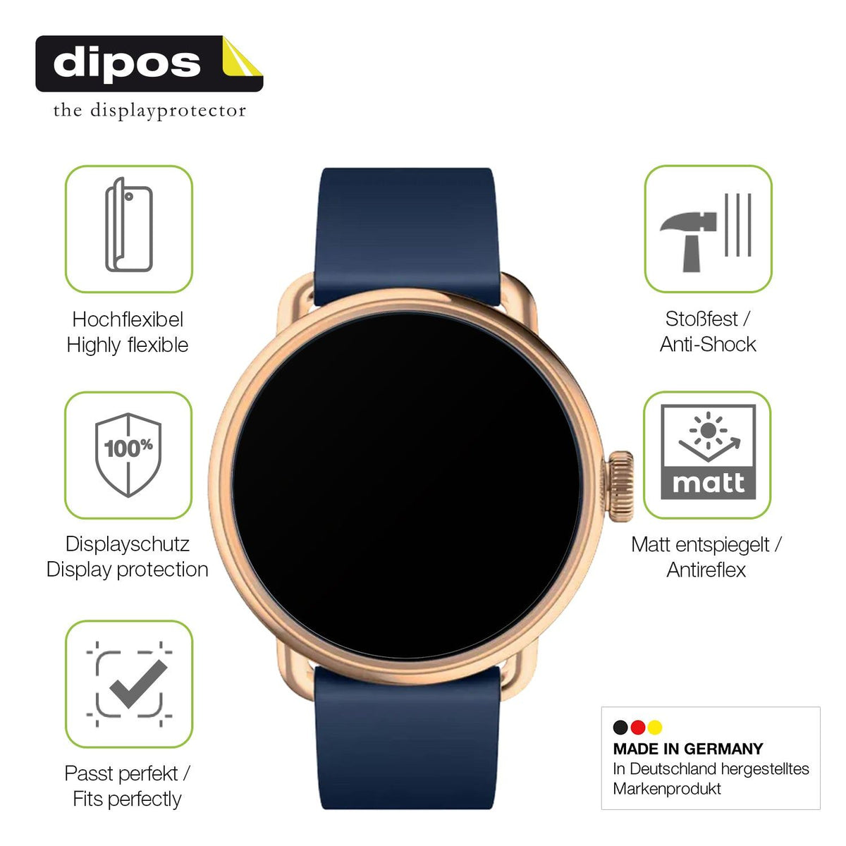 2x Full Cover matte Film for Withings Scanwatch 2 42mm Screen Protector