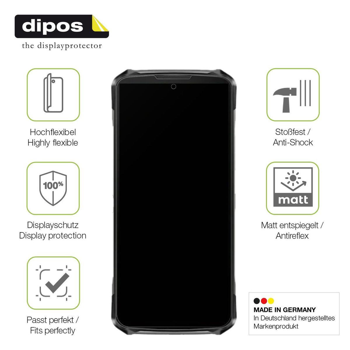 2x Full Cover matte Film for Doogee S119 Screen Protector Anti-Shock