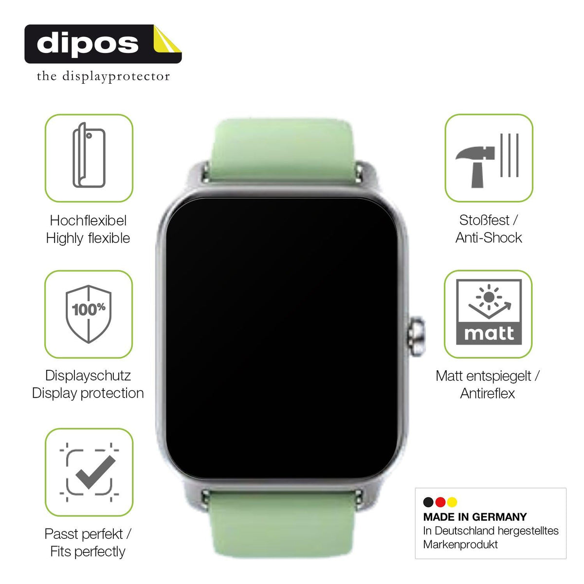 2x Full Cover matte Film for JOYELE H79 Smartwatch Screen Protector Anti-Shock