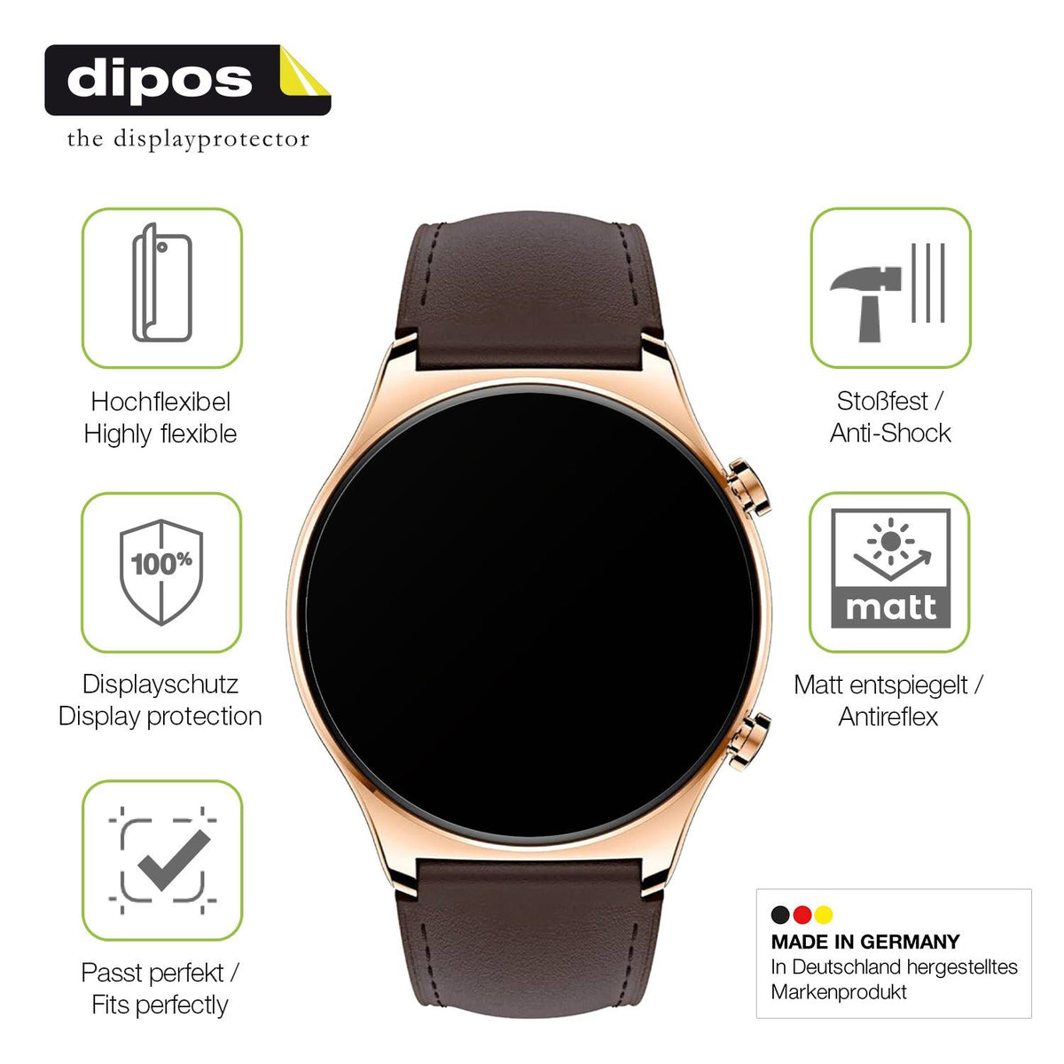 2x Full Cover matte Film for Honor Watch GS 3 Screen Protector Anti-Shock