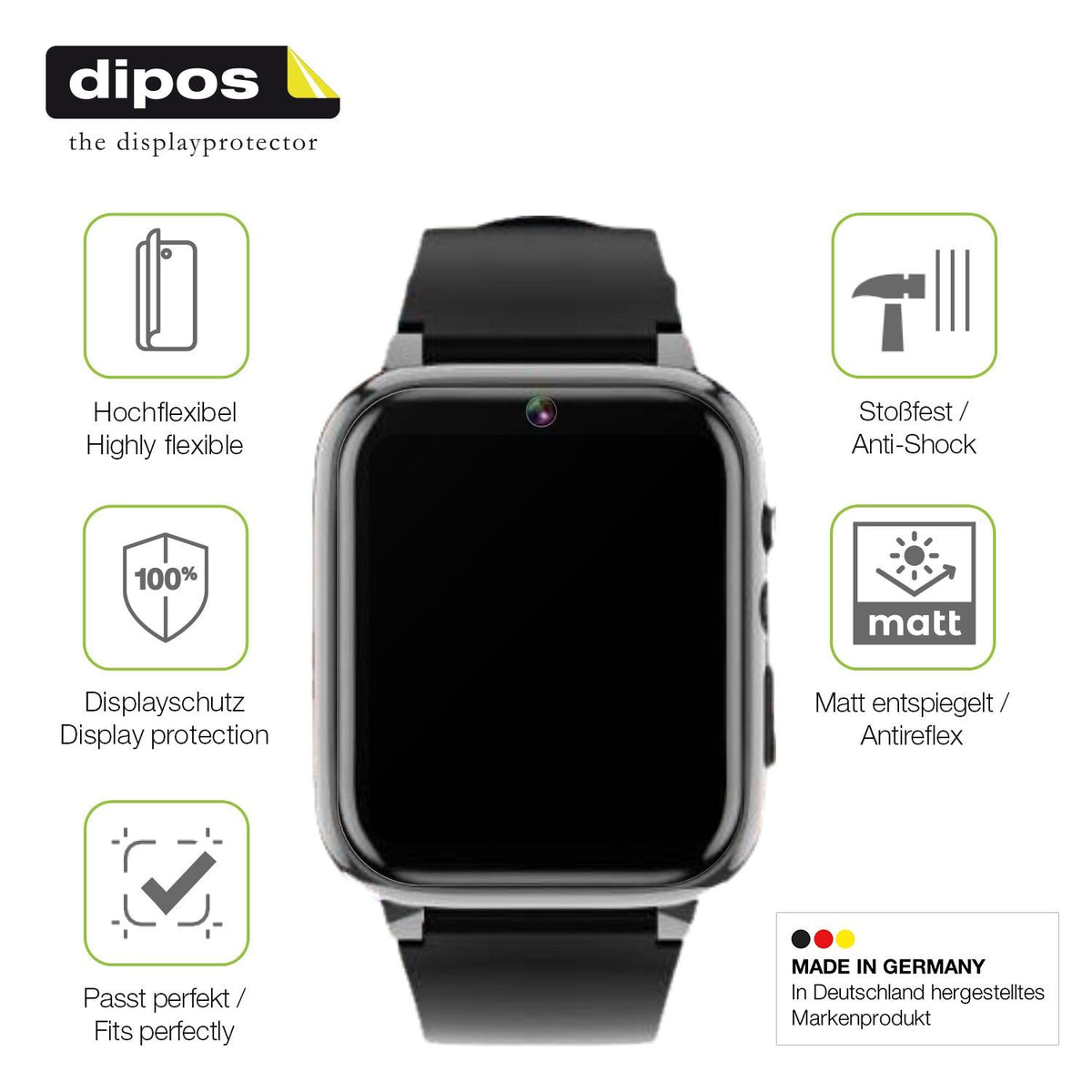 2x Full Cover matte Film for Winnes 24A08001 Smartwatch Screen Protector