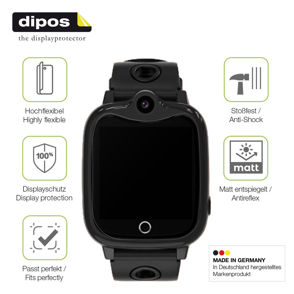 2x Full Cover matte Film for jiangshu Smartwatch Kinder 4G Screen Protector