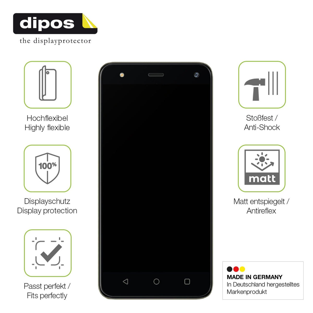 2x Full Cover matte Film for Mobicel MX3 Screen Protector Anti-Shock