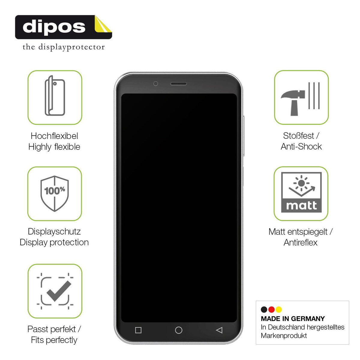 2x Full Cover matte Film for Emporia Smart.4 Screen Protector Anti-Shock