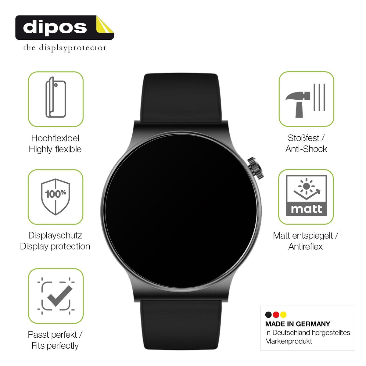 2x Full Cover matte Film for OOQE Watch CS PRO Screen Protector Anti-Shock