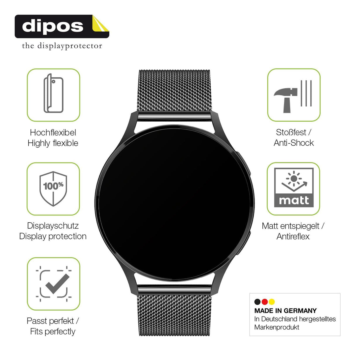 2x Full Cover matte Film for Levowatch Edgy Screen Protector Anti-Shock