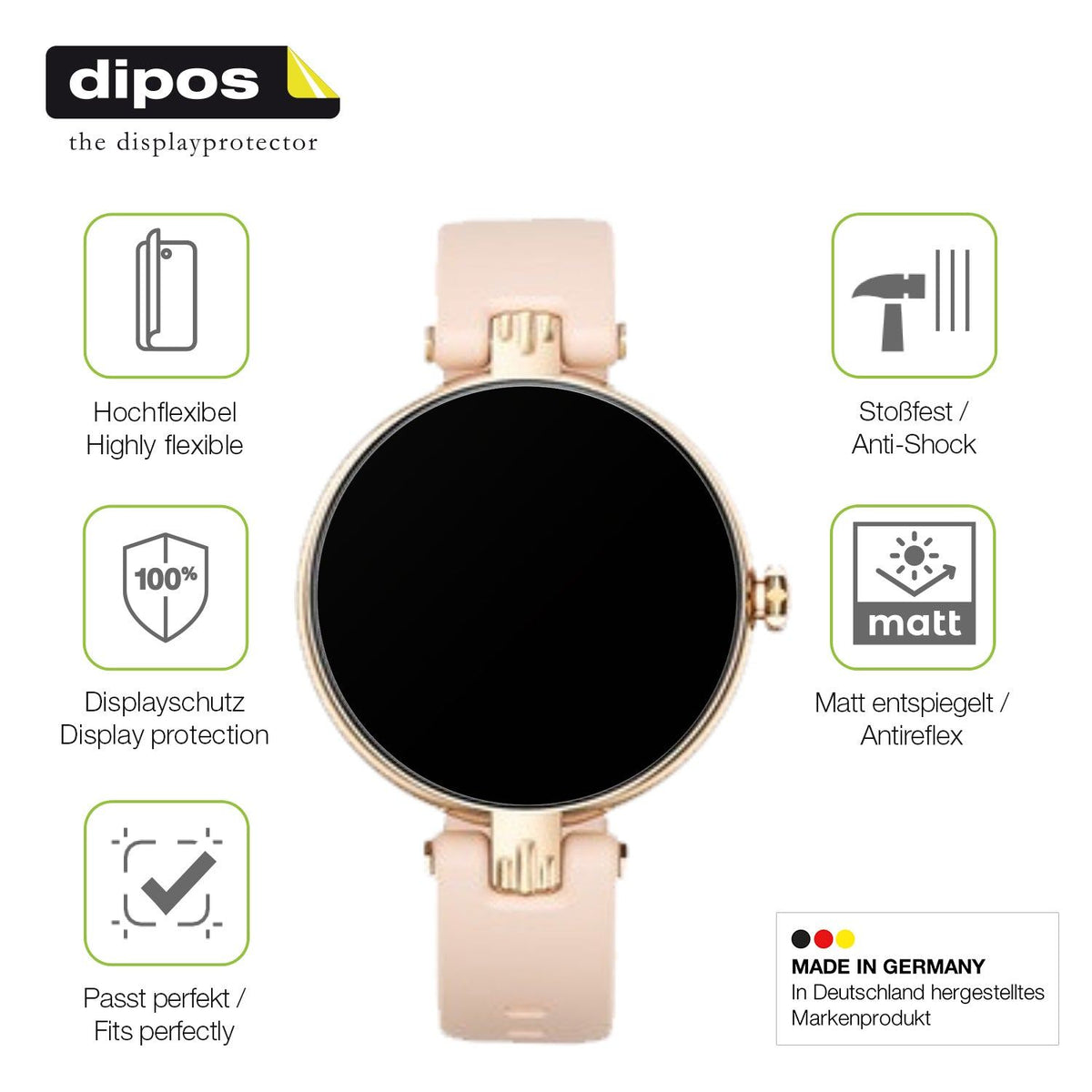 2x Full Cover matte Film for Sross Smartwatch 1.19 Zoll Screen Protector