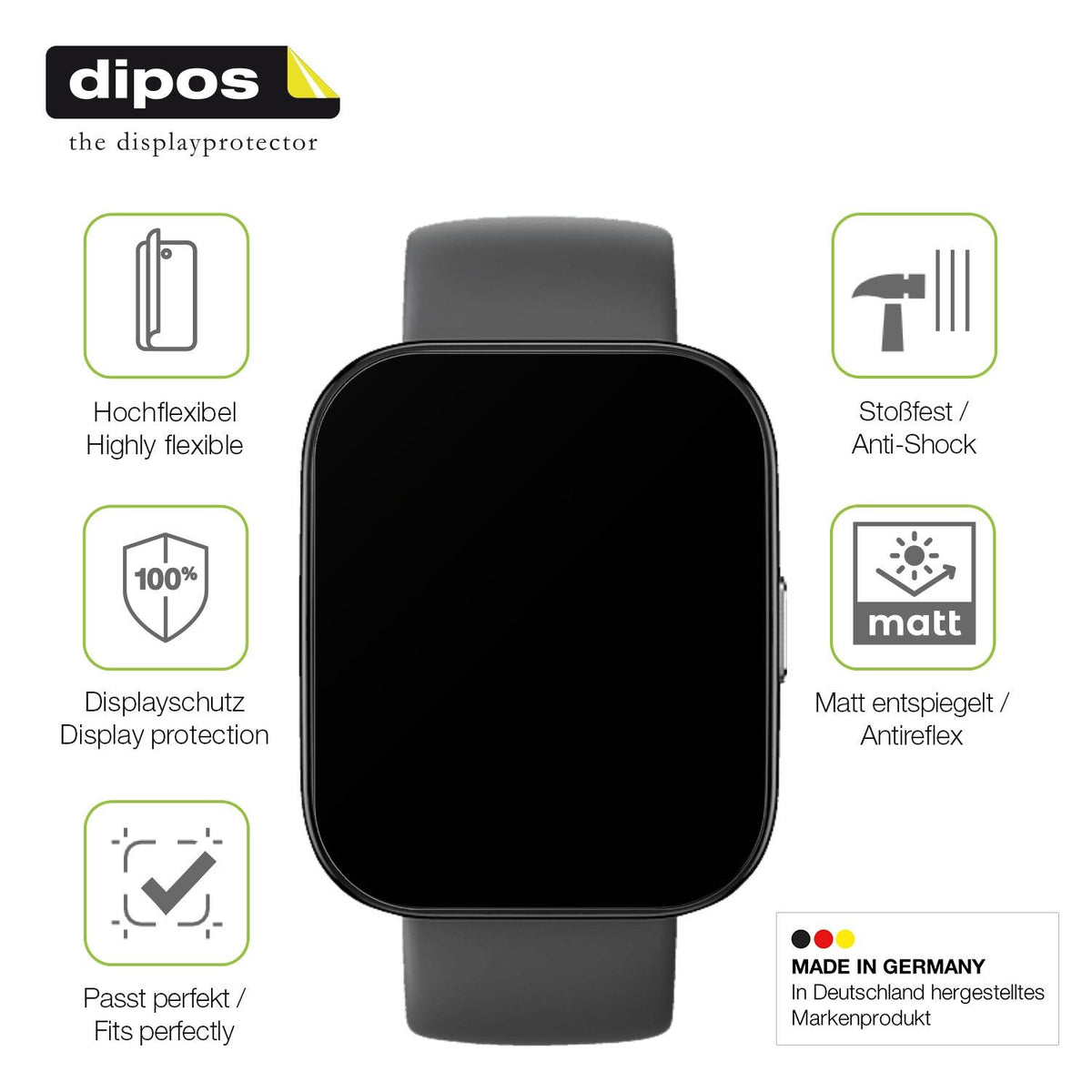 2x Full Cover matte Film for Amazfit Bip 5 46mm A2215 Screen Protector
