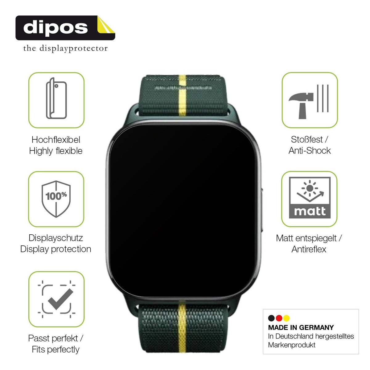 2x Full Cover matte Film for Motorola Moto Watch Fit 1.9 Zoll Screen Protector