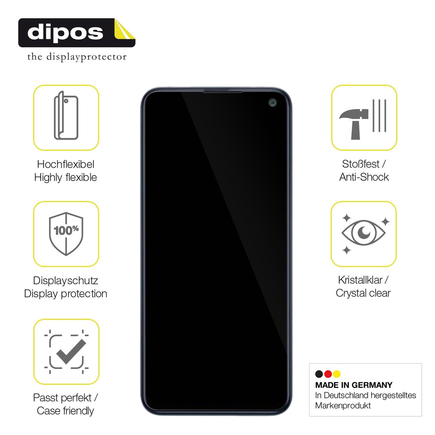 Displayschutz hergestellt in Deutschland, höchste Qualität made in Germany