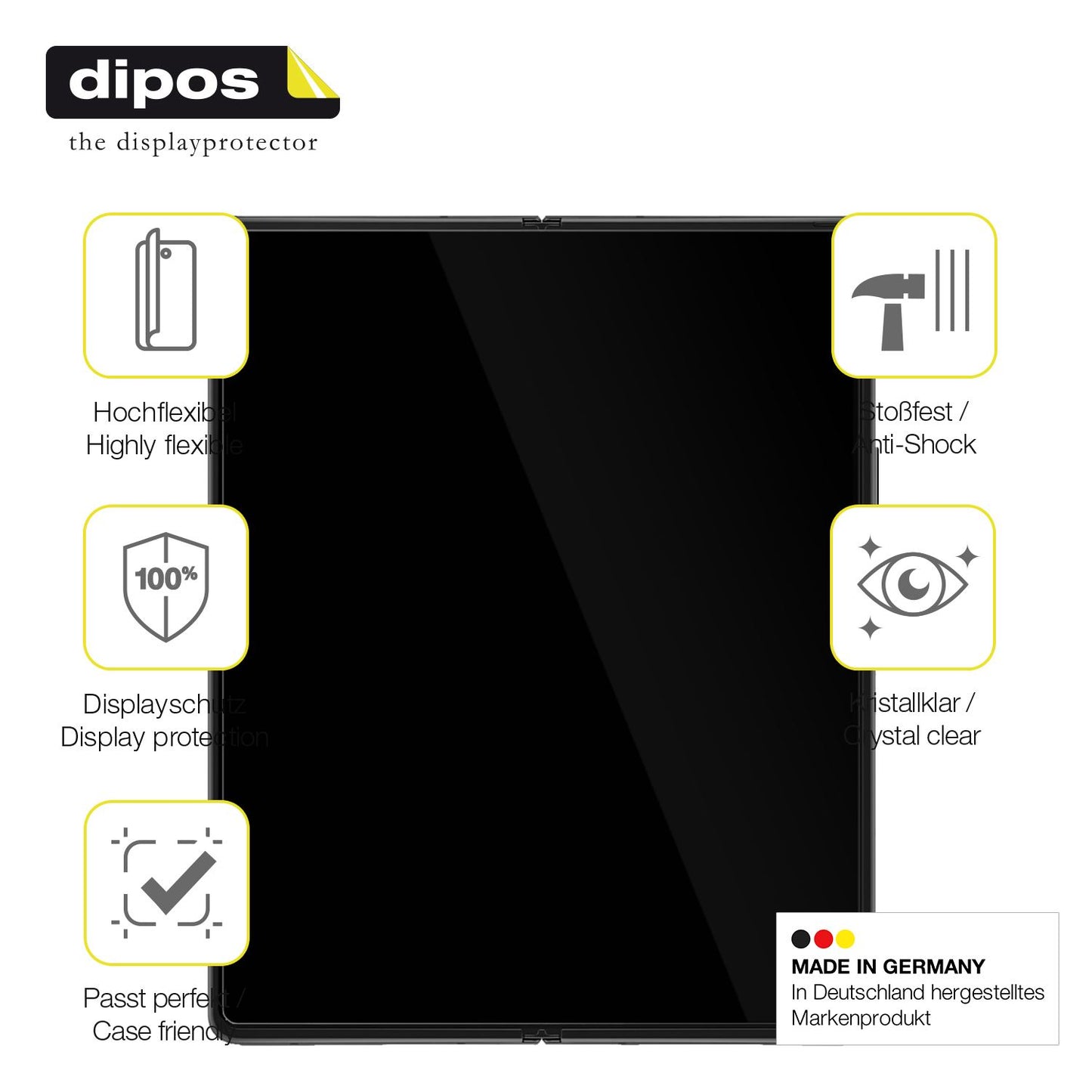 Displayschutz hergestellt in Deutschland, höchste Qualität made in Germany