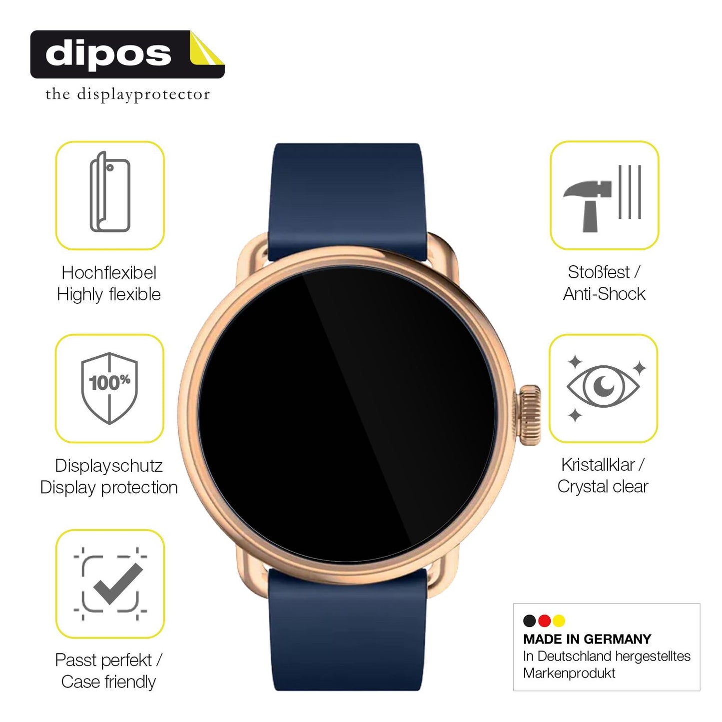 2x Screen Protector for Withings Scanwatch 2 38mm Protective Film covers 100%