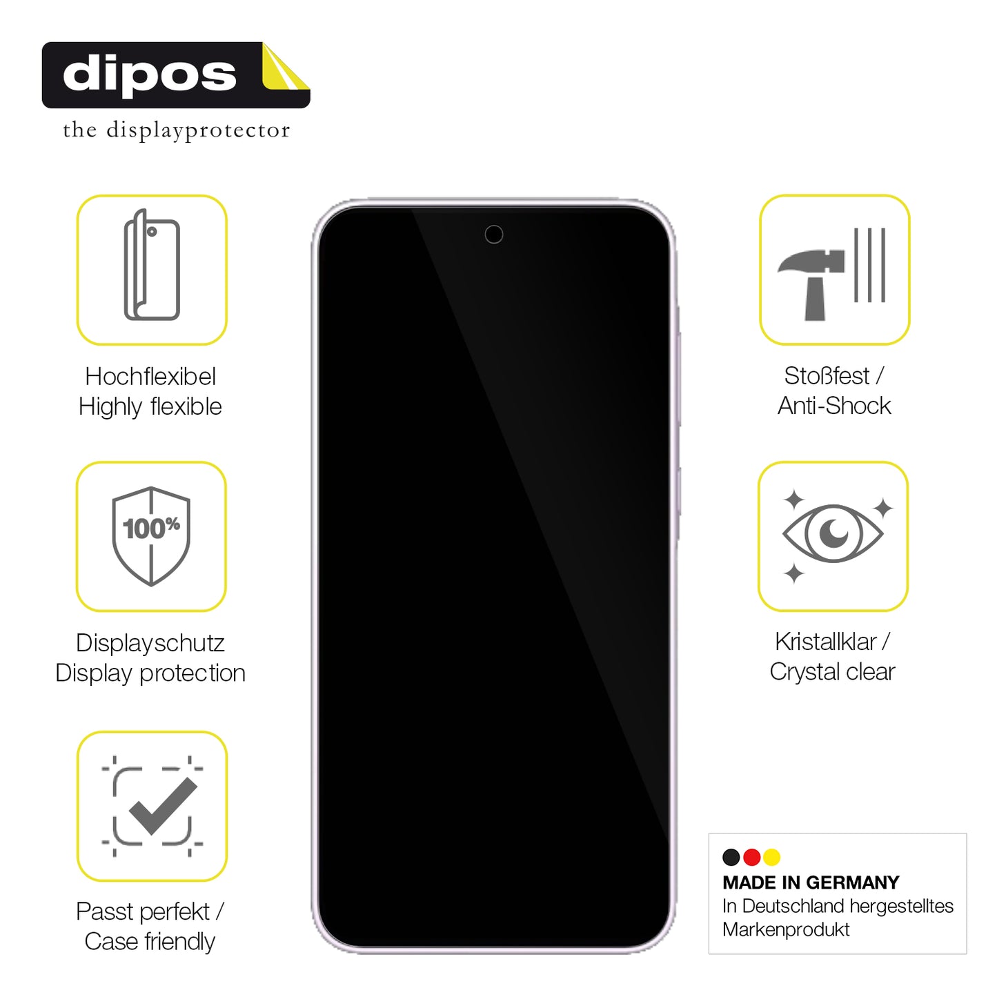 2x Screen Protector for Samsung Galaxy A35 5G Protective Film covers 100% dipos