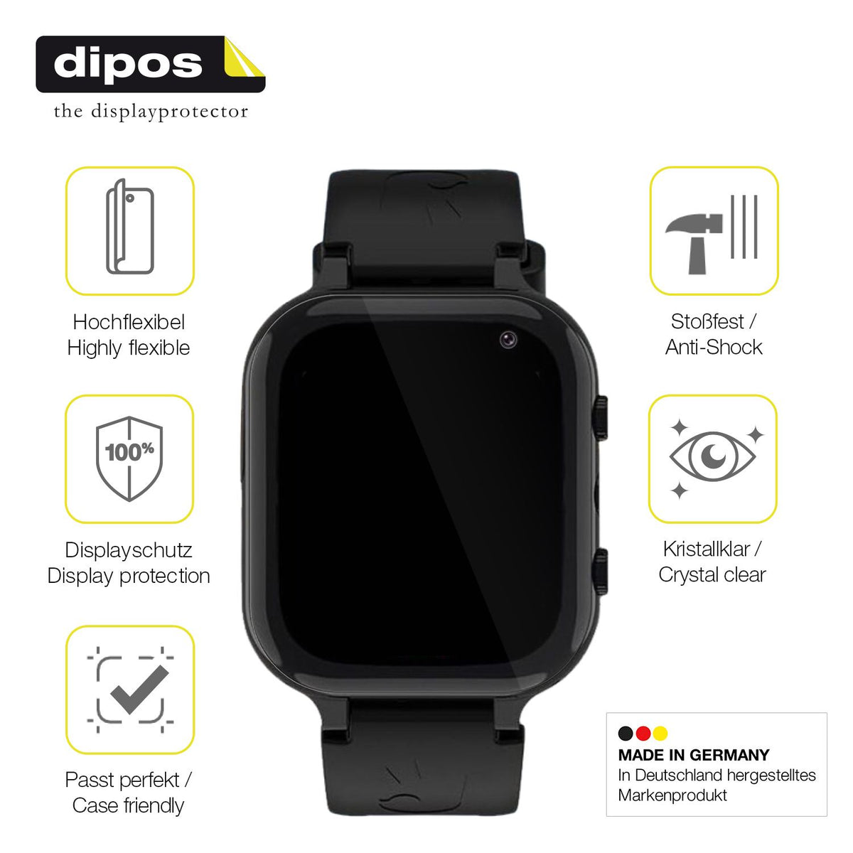 2x Screen Protector for Ruopoem Smartwatch Kinder Protective Film covers 100%