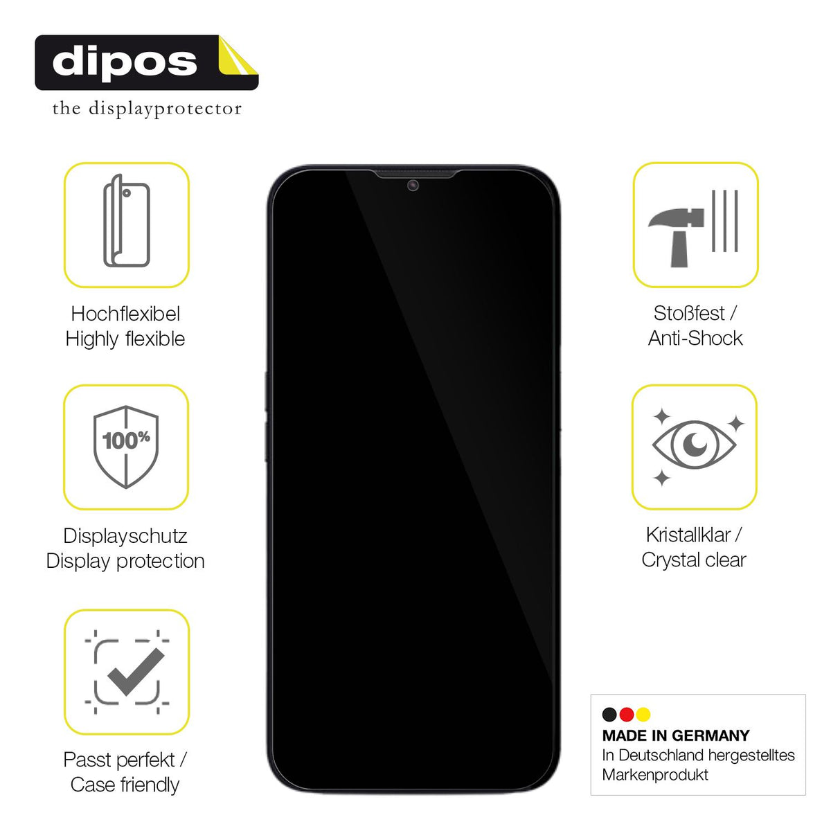 2x Screen Protector for Doro 8200 Protective Film covers 100% dipos Flex