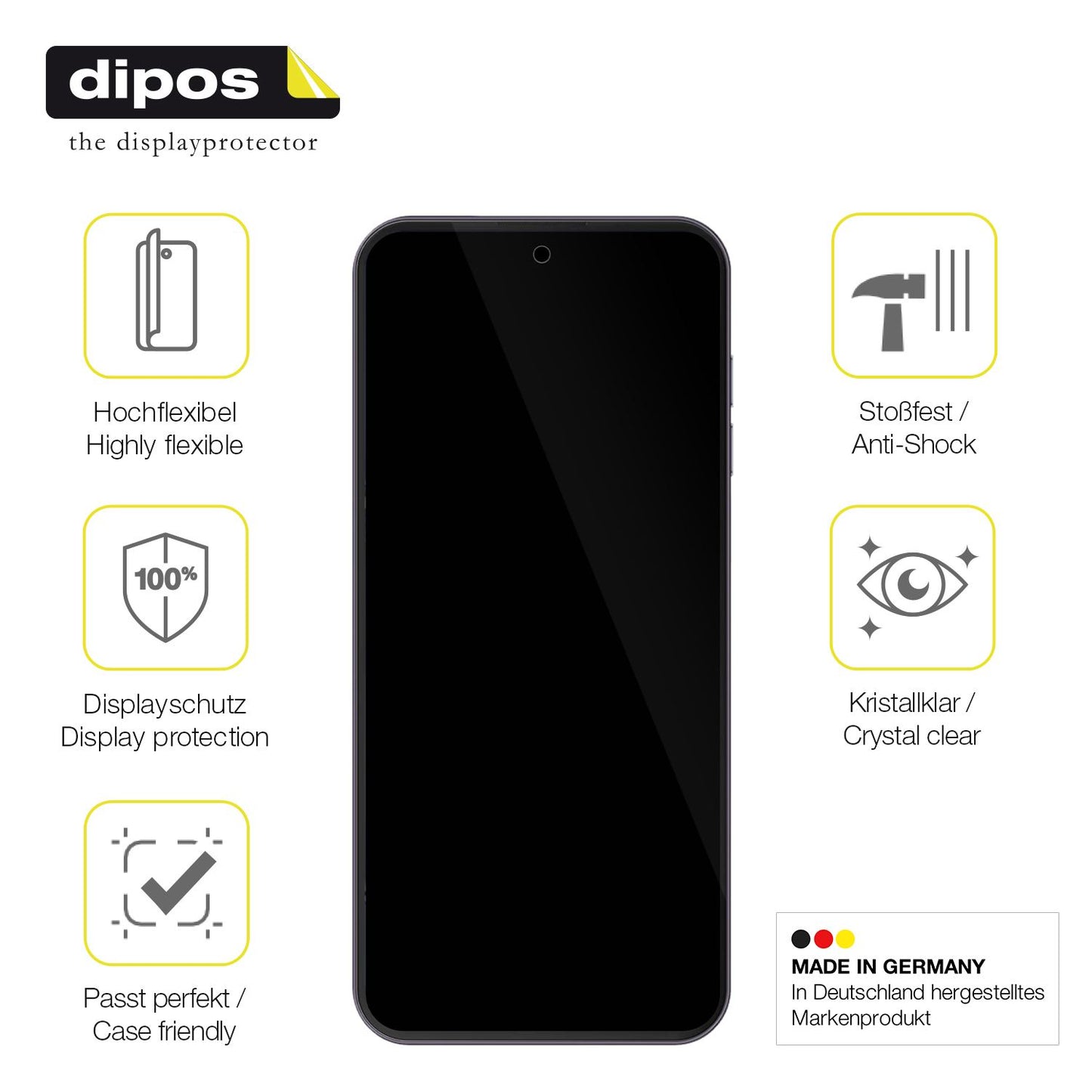 2x Screen Protector for I Kall S3 Protective Film covers 100% dipos Flex