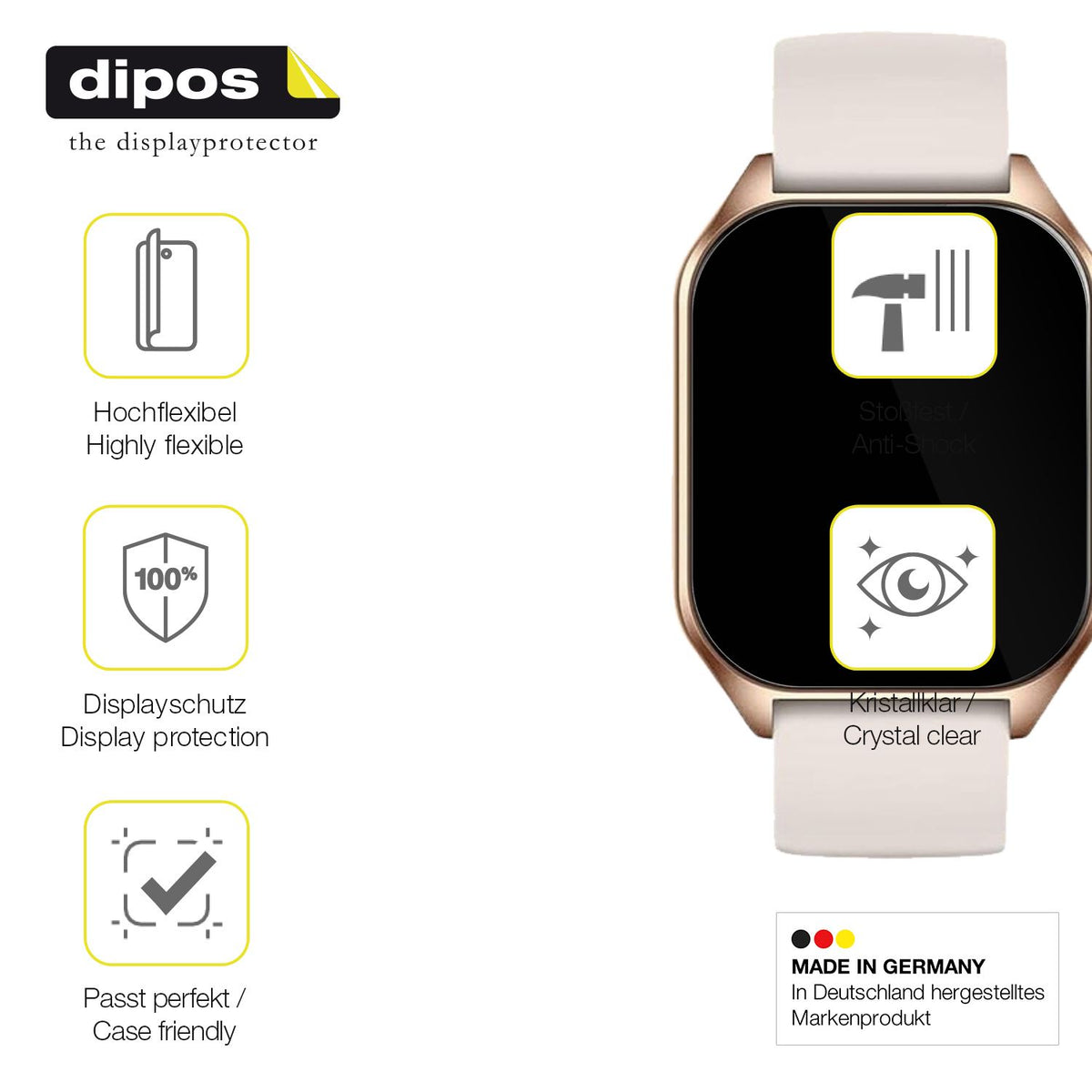 2x Screen Protector for ZIMAOER Smartwatch 1.85 Zoll Protective Film covers