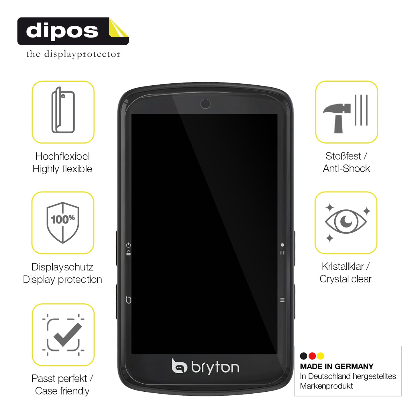 2x 3D Full Cover Schutzfolie für Bryton Rider S810