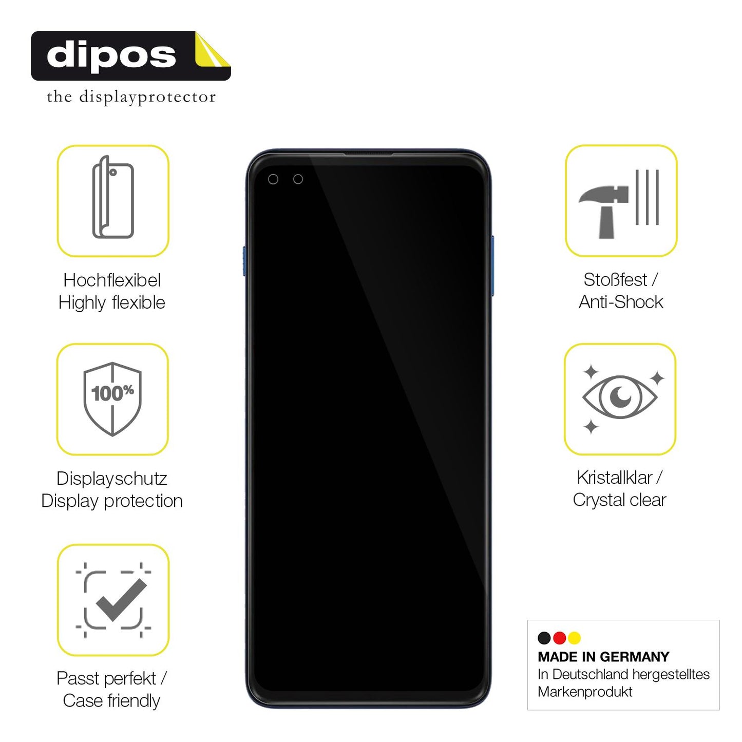 2x Screen Protector for Motorola Moto G56 Protective Film covers 100% dipos Flex