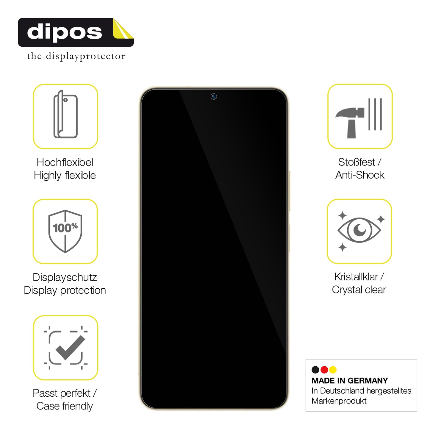 2x Screen Protector for Vivo Y36 Protective Film covers 100% dipos Flex