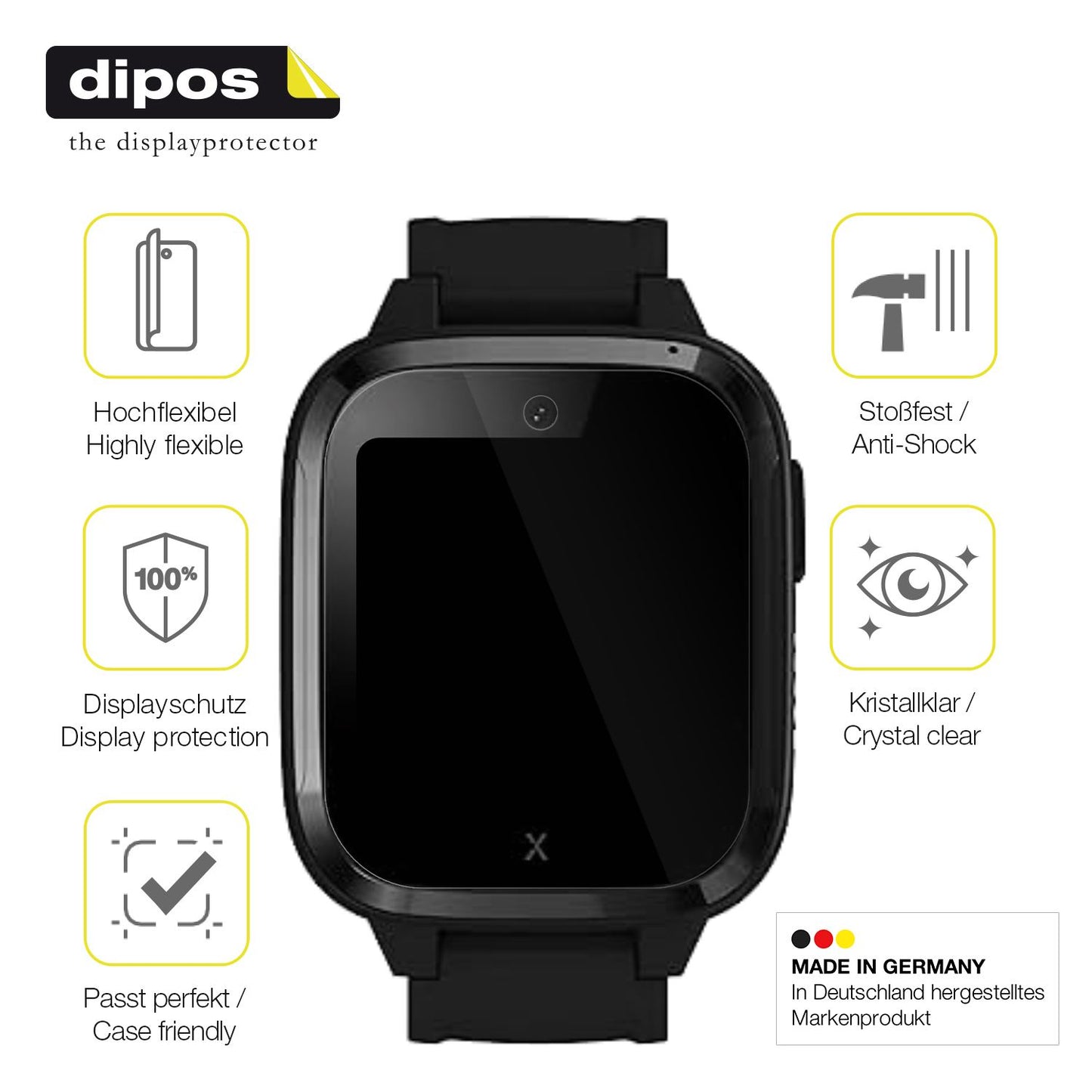 2x Screen Protector for Xplora Kidzi Protective Film covers 100% dipos Flex